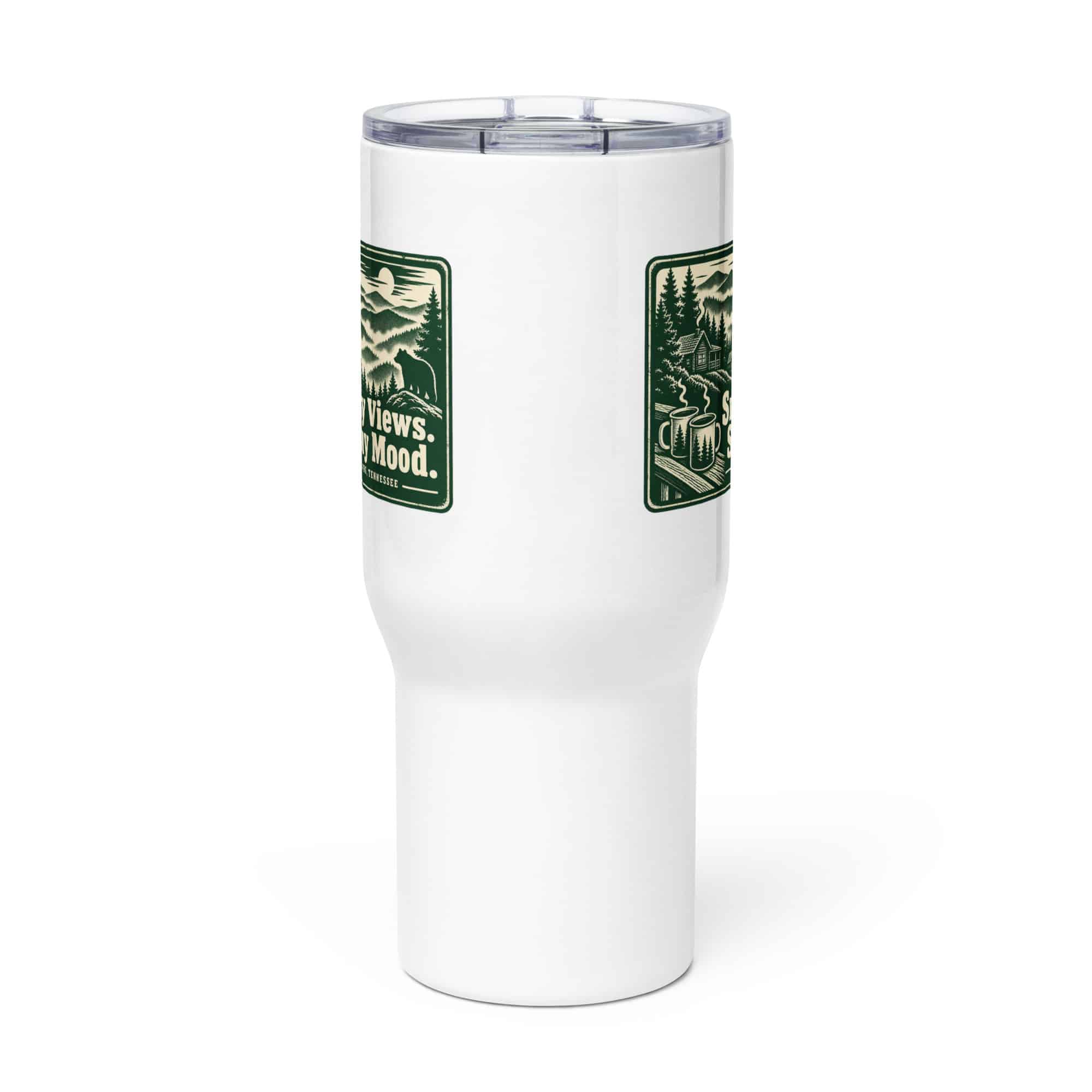 Gatlinburg and the Smokies Travel Mug: Smoky Views. Sunny Mood, Forest Ink Stamp