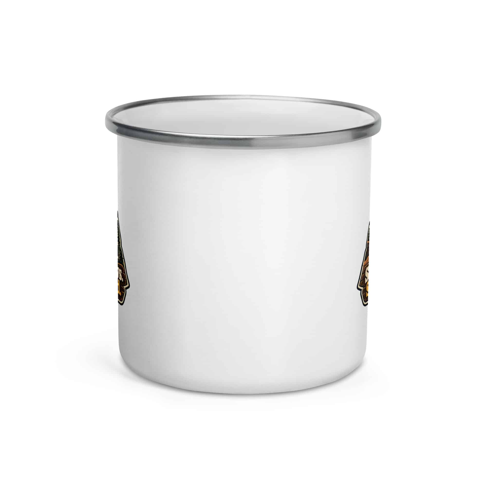 Gatlinburg and the Smokies Enamel Camp Mug: Smoky Views. Sunny Mood, Scenic Shield Badge