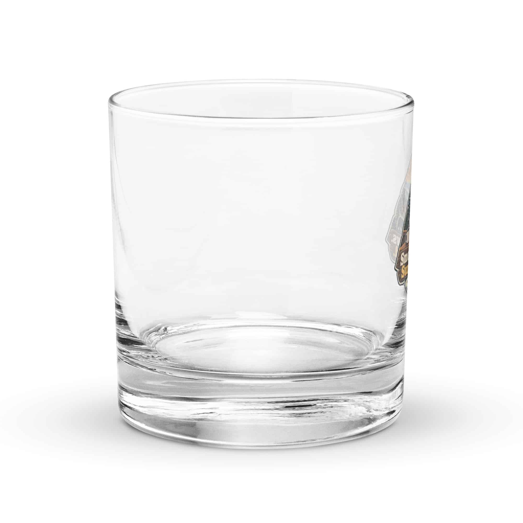 Gatlinburg and the Smokies Rocks Glass: Smoky Views. Sunny Mood, Scenic Shield Badge