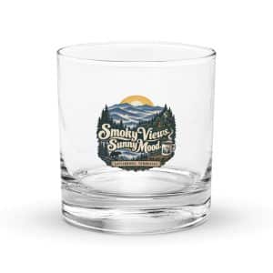 Gatlinburg and the Smokies Rocks Glass: Smoky Views. Sunny Mood, Woodland Scenic Lettering - 10.5 oz - Main
