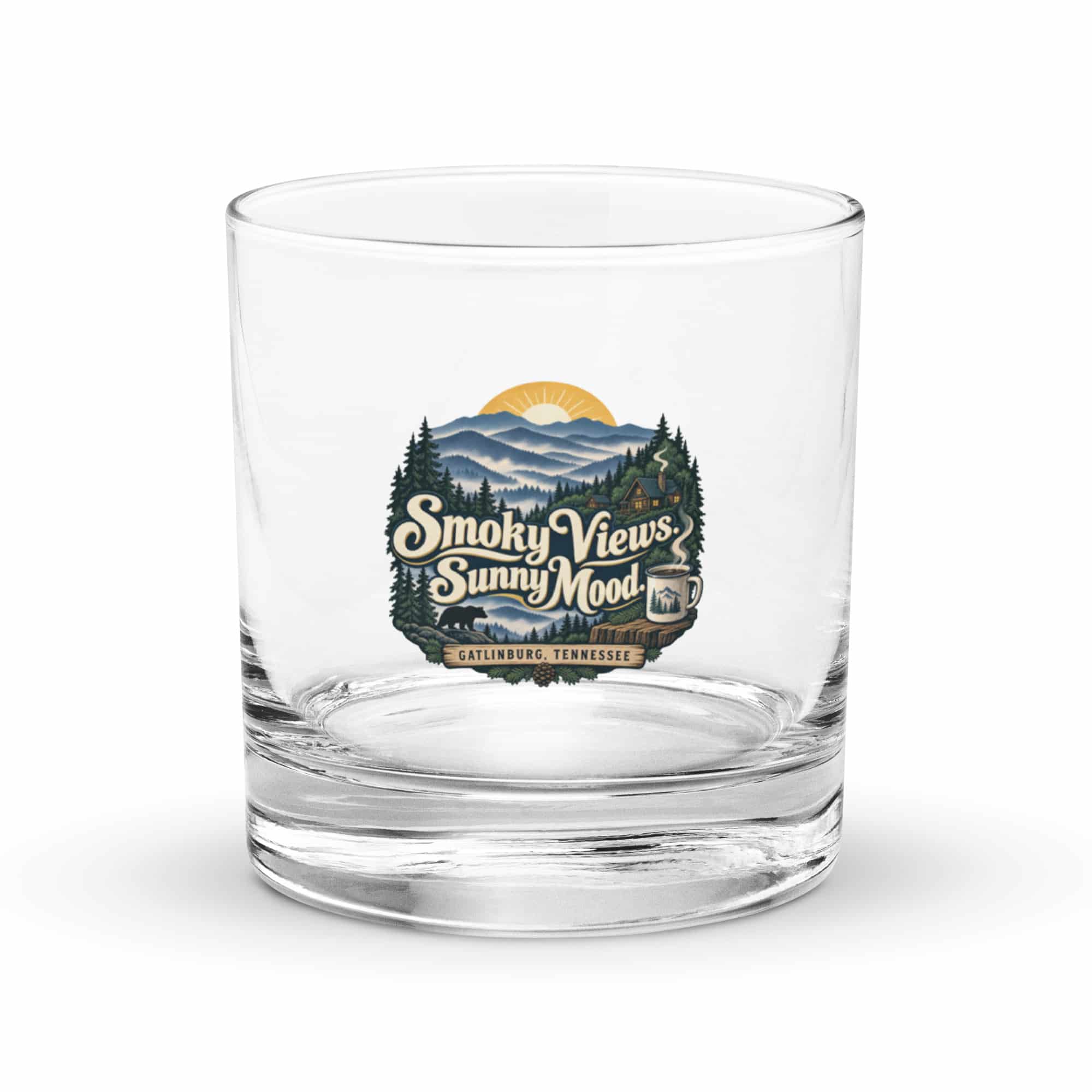 Gatlinburg and the Smokies Rocks Glass: Smoky Views. Sunny Mood, Woodland Scenic Lettering