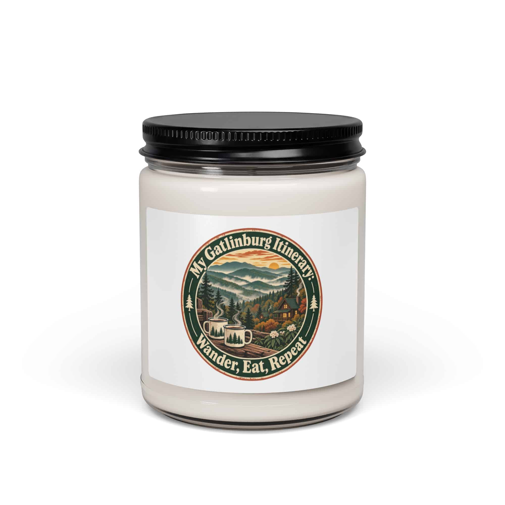 Gatlinburg and the Smokies Soy Wax Candle: My Gatlinburg Itinerary: Wander, Eat, Repeat, Vintage Round Badge