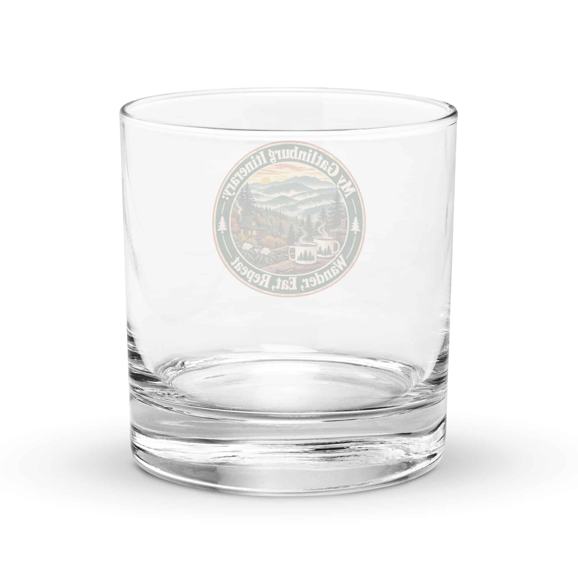 Gatlinburg and the Smokies Rocks Glass: My Gatlinburg Itinerary: Wander, Eat, Repeat, Vintage Round Badge