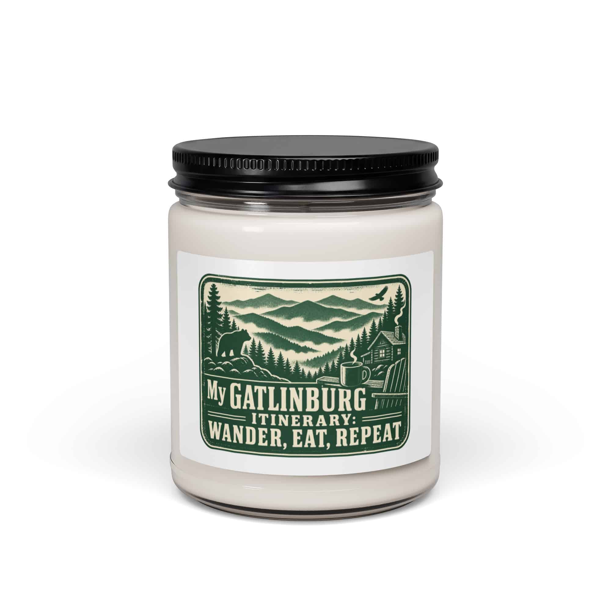 Gatlinburg and the Smokies Soy Wax Candle: My Gatlinburg Itinerary: Wander, Eat, Repeat, Forest Ink Stamp