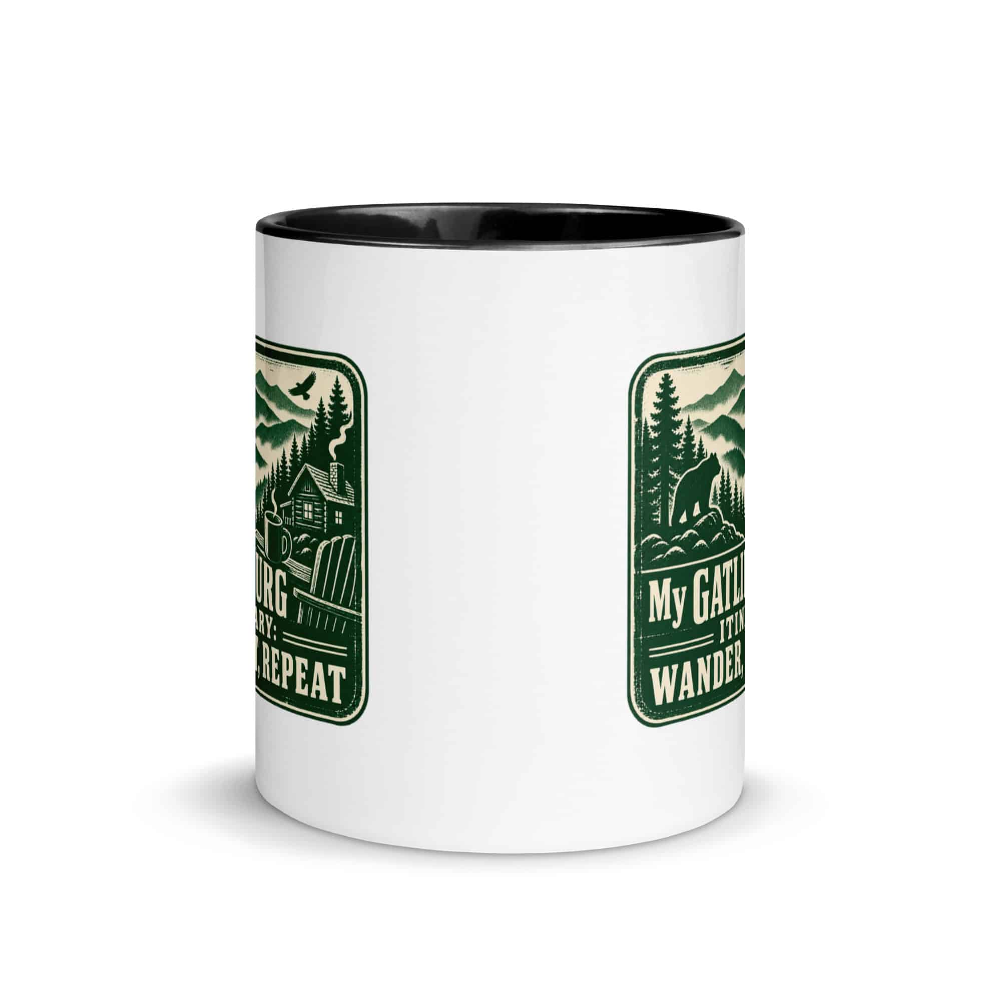 Gatlinburg and the Smokies Color Inside Coffee Mug: My Gatlinburg Itinerary: Wander, Eat, Repeat, Forest Ink Stamp