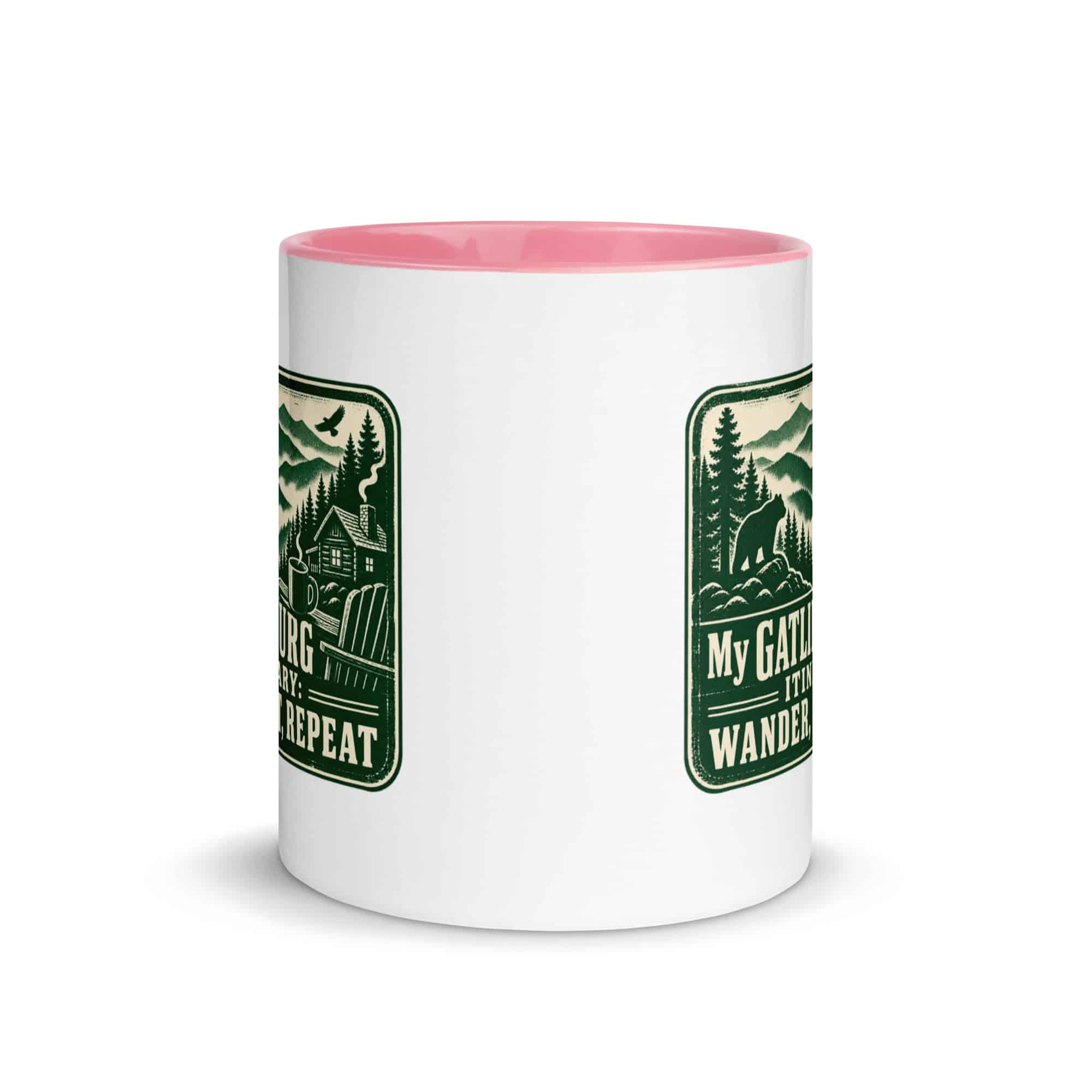 Gatlinburg and the Smokies Color Inside Coffee Mug: My Gatlinburg Itinerary: Wander, Eat, Repeat, Forest Ink Stamp