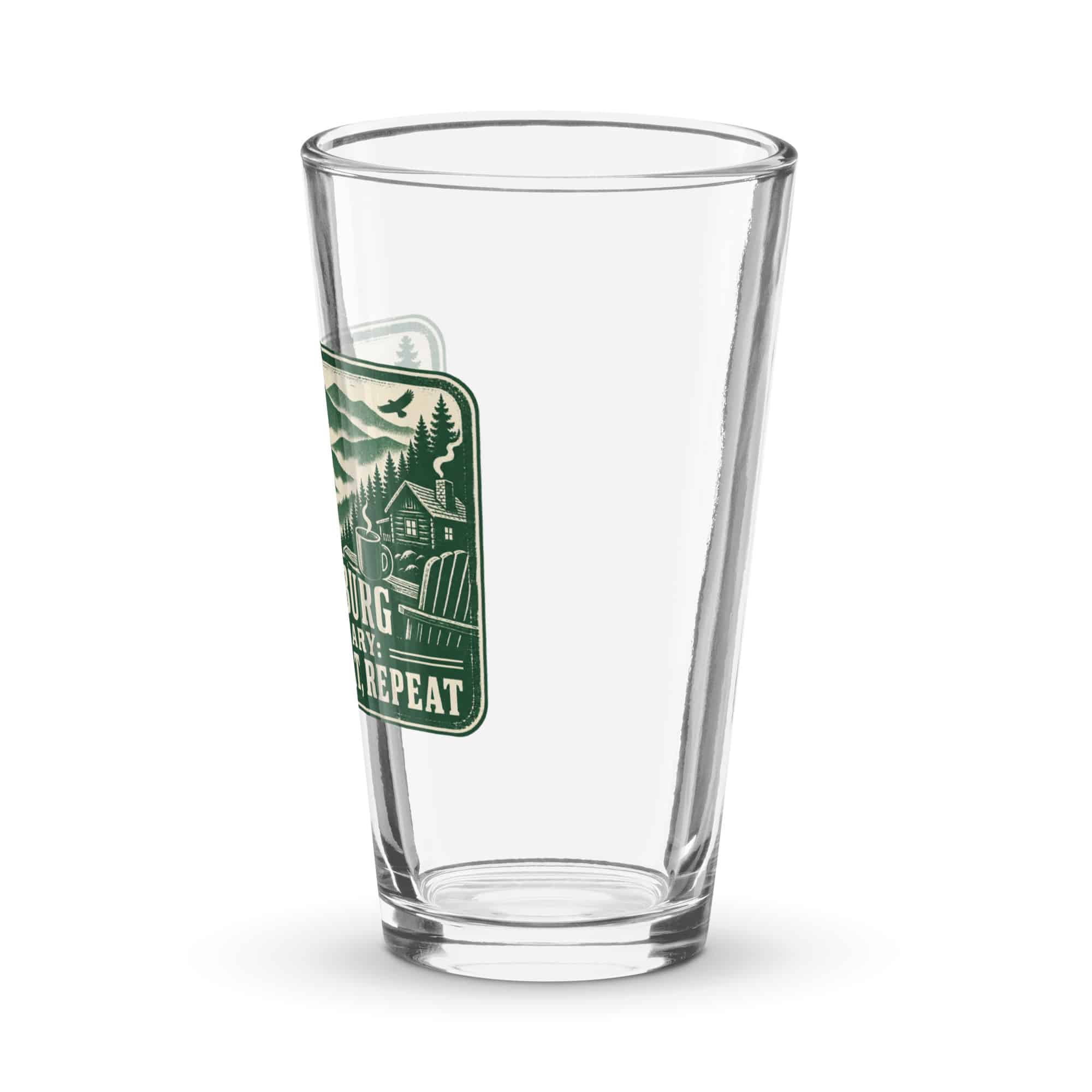 Gatlinburg and the Smokies Pint Glass: My Gatlinburg Itinerary: Wander, Eat, Repeat, Forest Ink Stamp