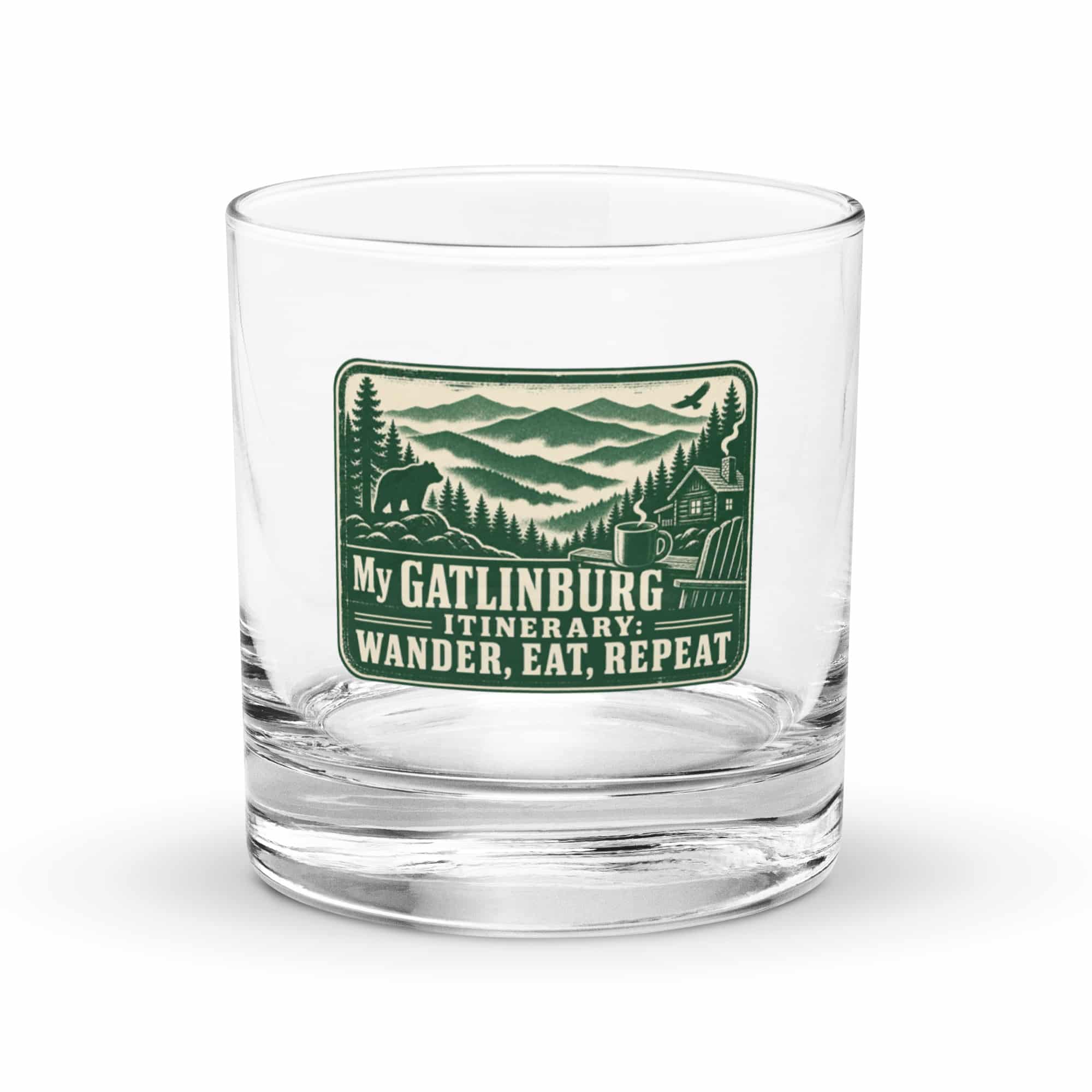 Gatlinburg and the Smokies Rocks Glass: My Gatlinburg Itinerary: Wander, Eat, Repeat, Forest Ink Stamp