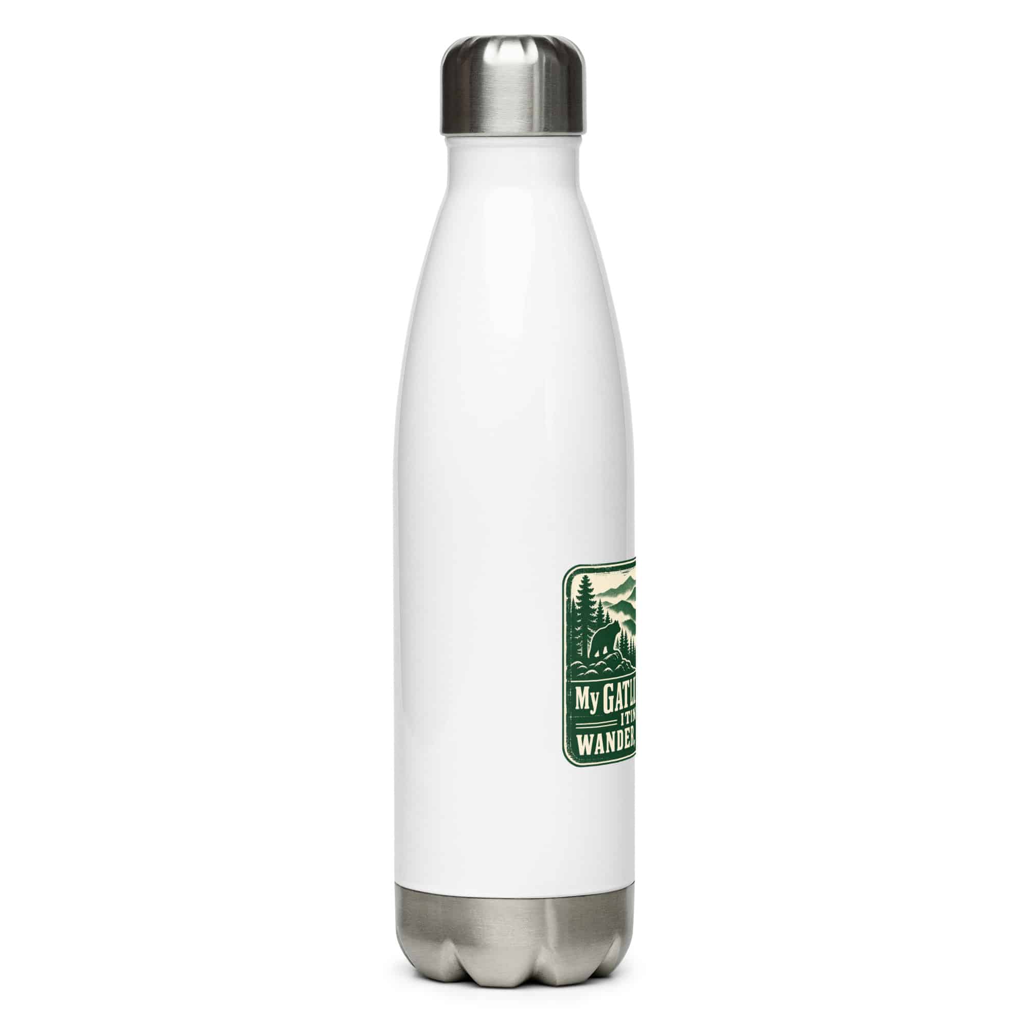 Gatlinburg and the Smokies Stainless Steel Water Bottle: My Gatlinburg Itinerary: Wander, Eat, Repeat, Forest Ink Stamp