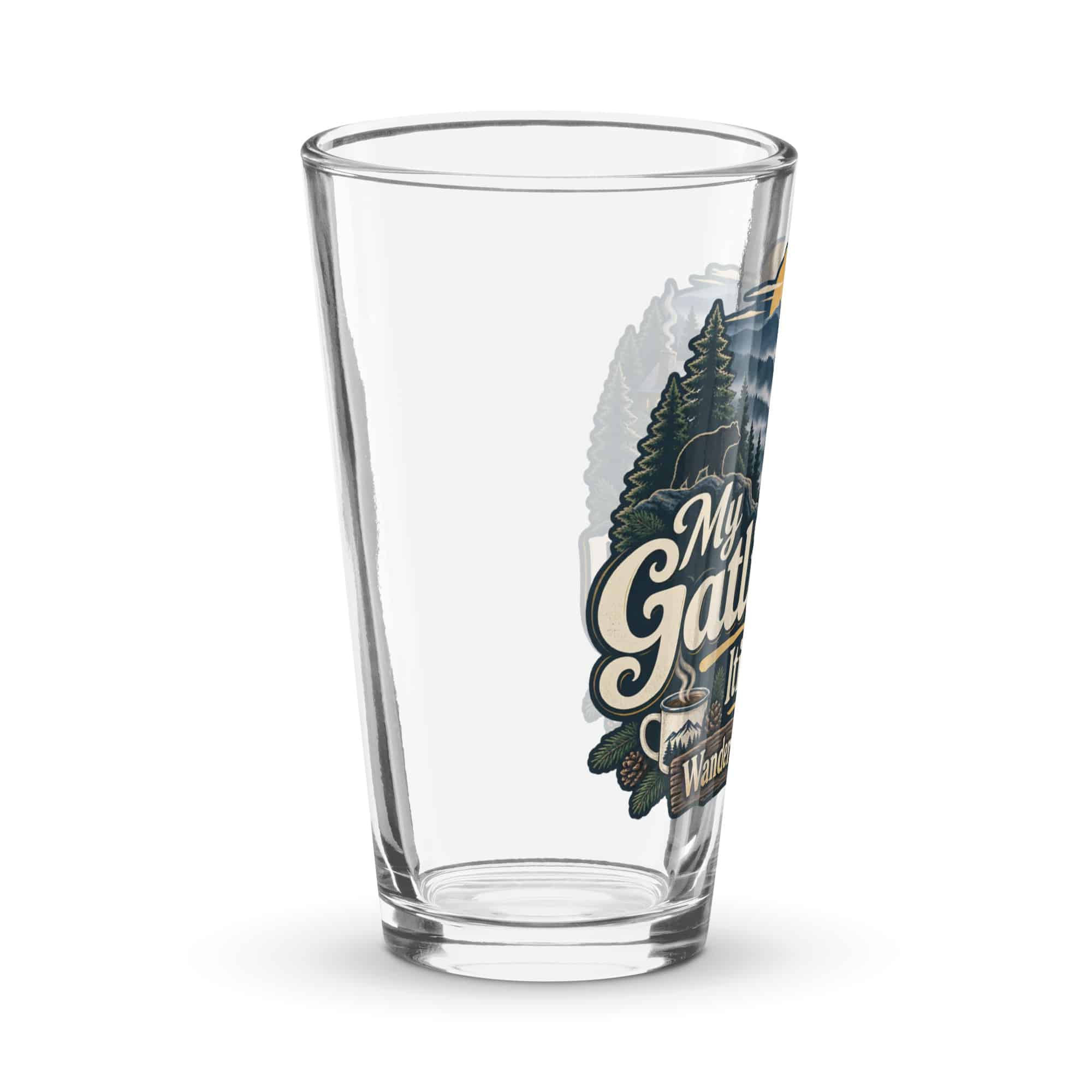 Gatlinburg and the Smokies Pint Glass: My Gatlinburg Itinerary: Wander, Eat, Repeat, Woodland Scenic Lettering