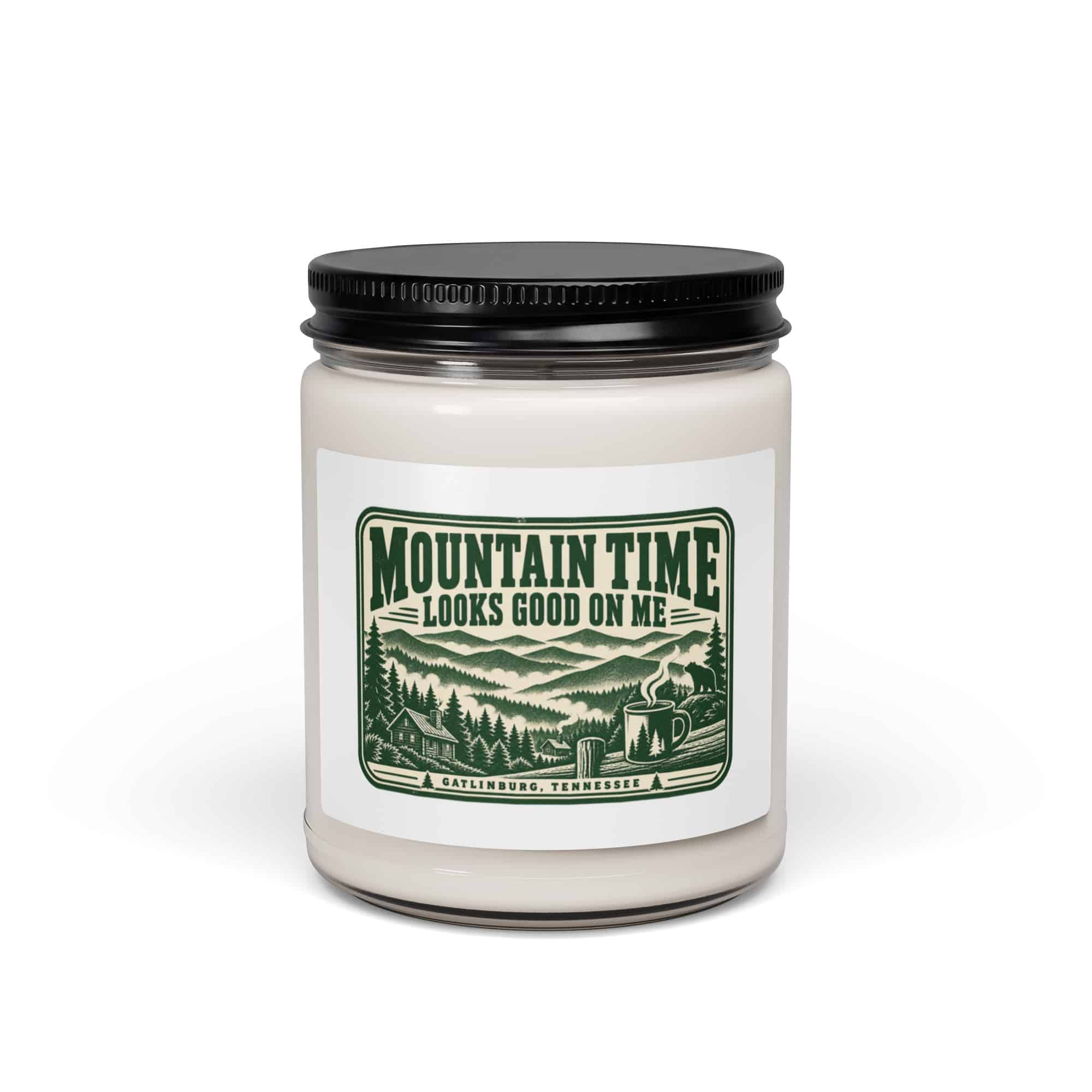 Gatlinburg and the Smokies Soy Wax Candle: Mountain Time Looks Good on Me, Forest Ink Stamp