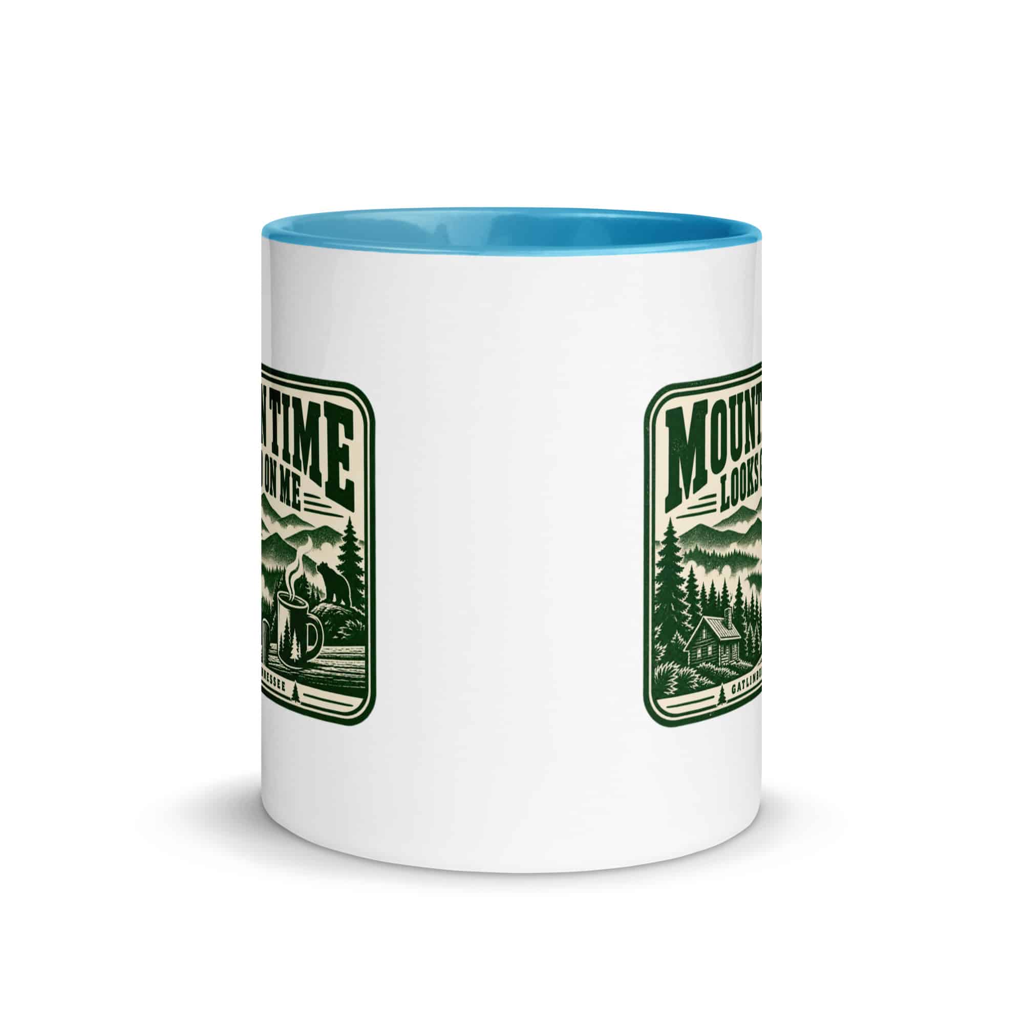 Gatlinburg and the Smokies Color Inside Coffee Mug: Mountain Time Looks Good on Me, Forest Ink Stamp