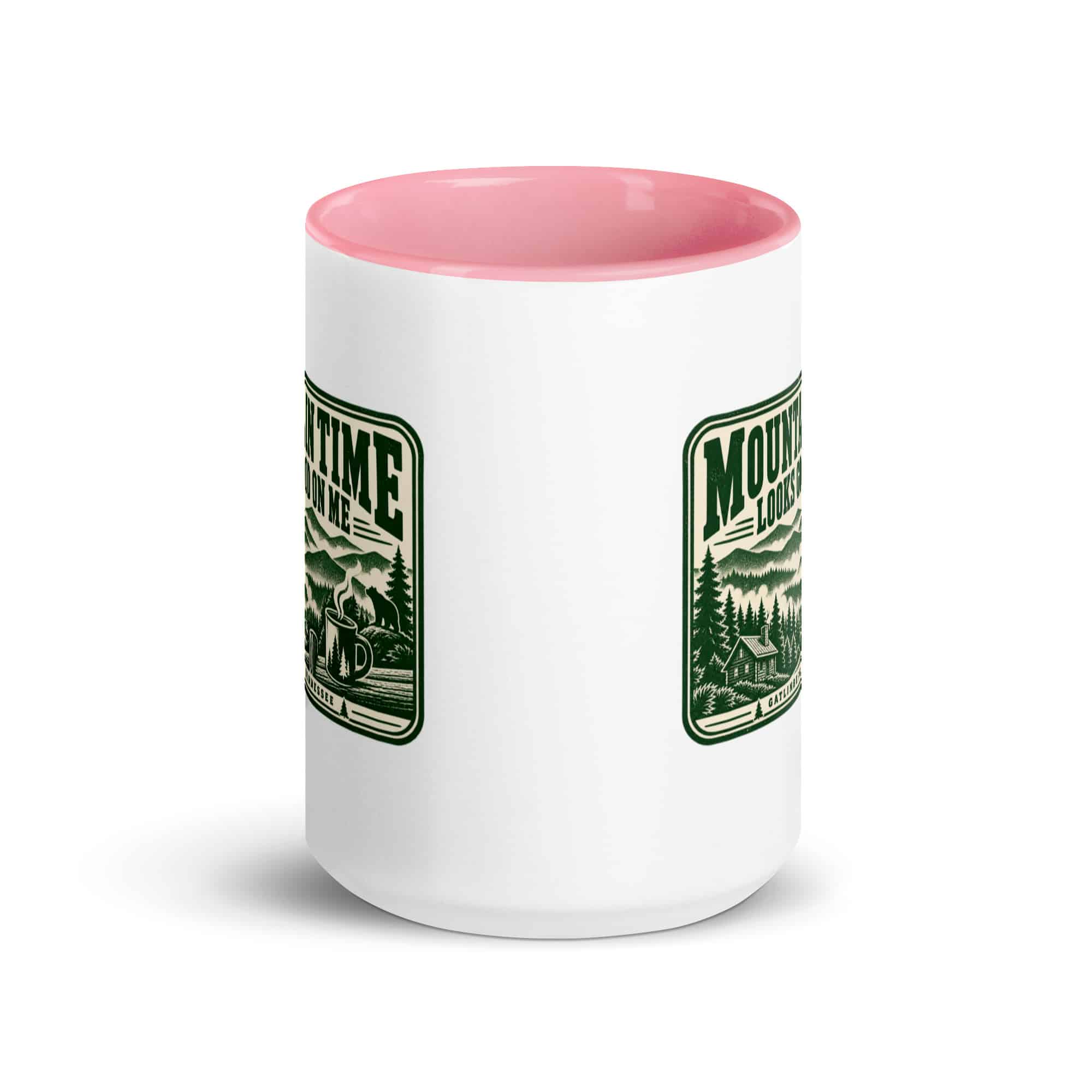 Gatlinburg and the Smokies Color Inside Coffee Mug: Mountain Time Looks Good on Me, Forest Ink Stamp