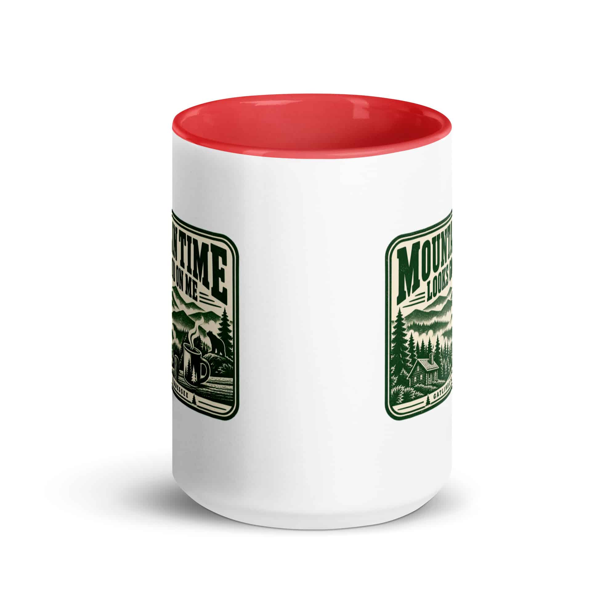 Gatlinburg and the Smokies Color Inside Coffee Mug: Mountain Time Looks Good on Me, Forest Ink Stamp