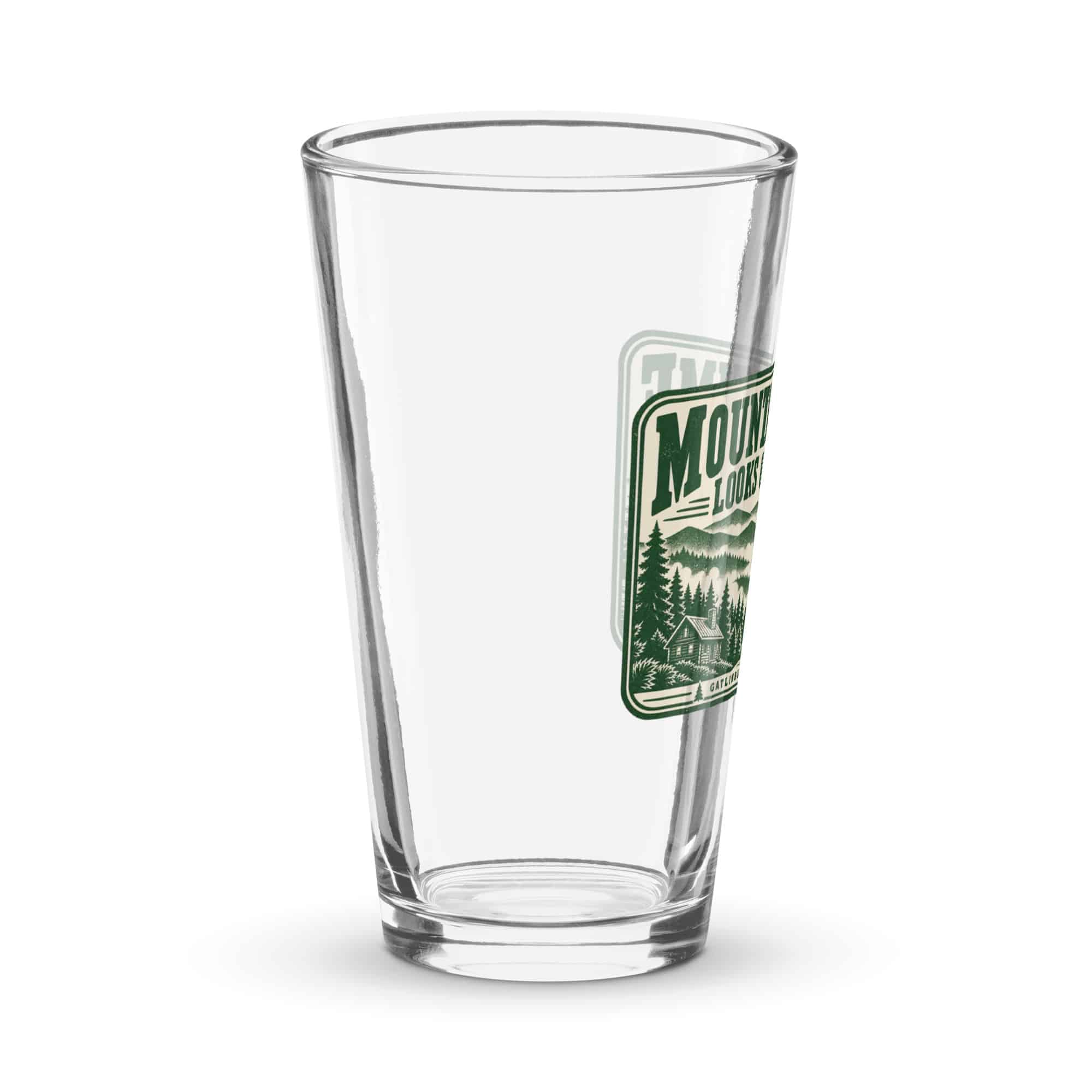 Gatlinburg and the Smokies Pint Glass: Mountain Time Looks Good on Me, Forest Ink Stamp
