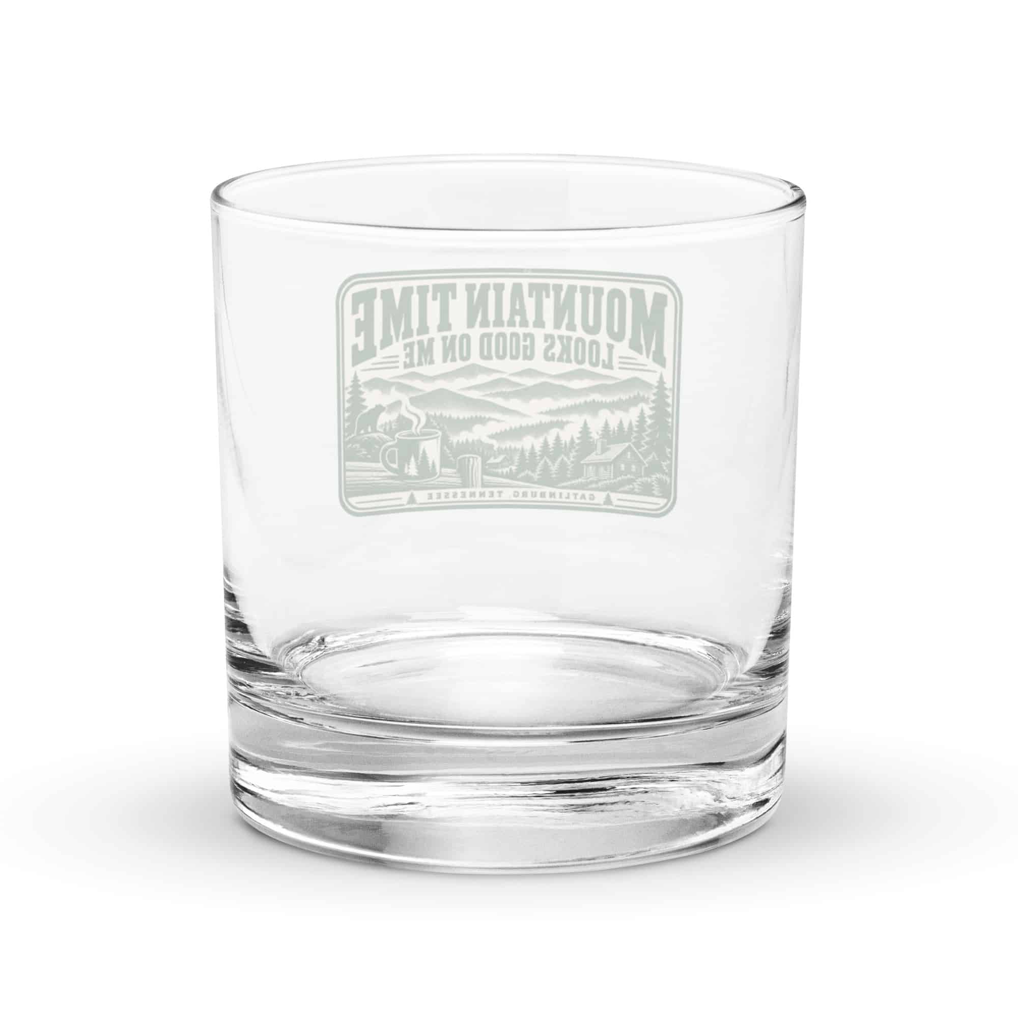 Gatlinburg and the Smokies Rocks Glass: Mountain Time Looks Good on Me, Forest Ink Stamp