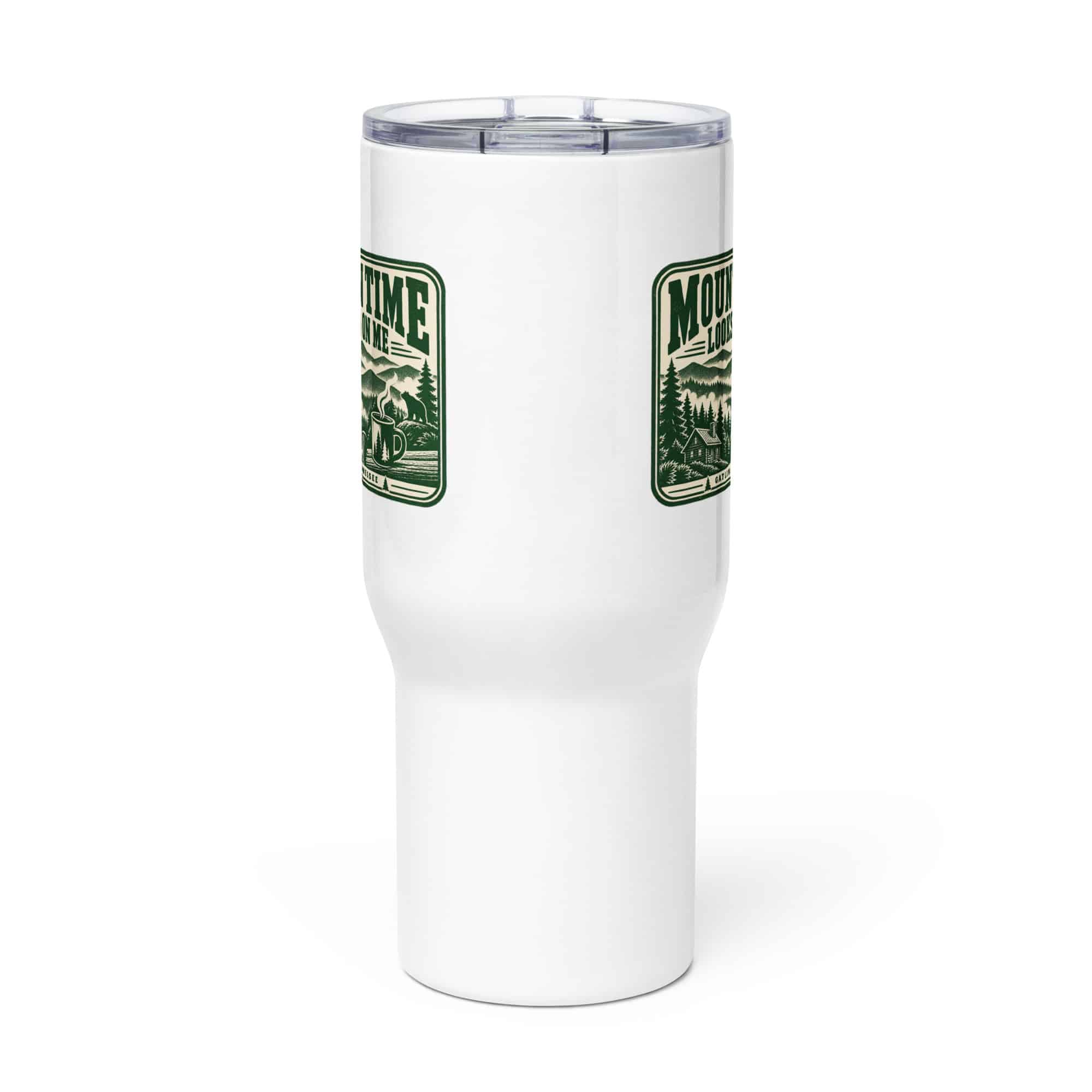 Gatlinburg and the Smokies Travel Mug: Mountain Time Looks Good on Me, Forest Ink Stamp