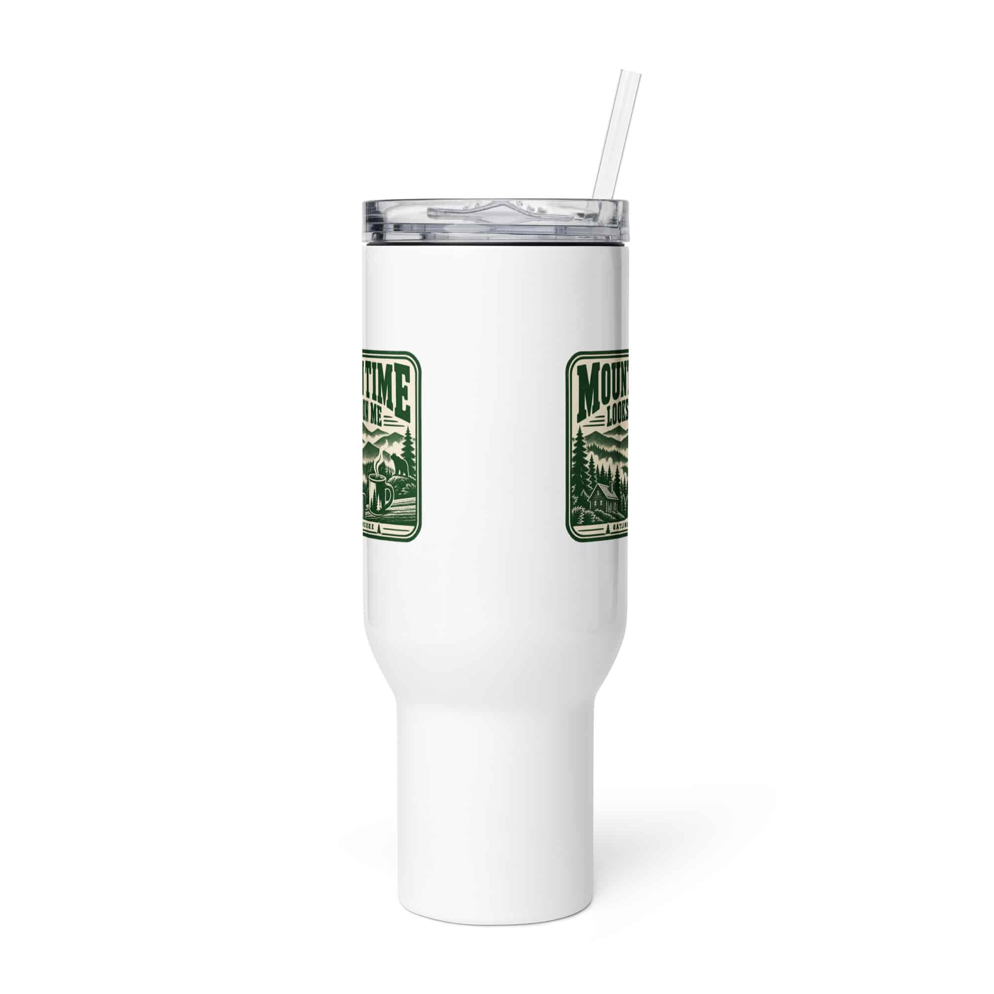 Gatlinburg and the Smokies Travel Mug: Mountain Time Looks Good on Me, Forest Ink Stamp