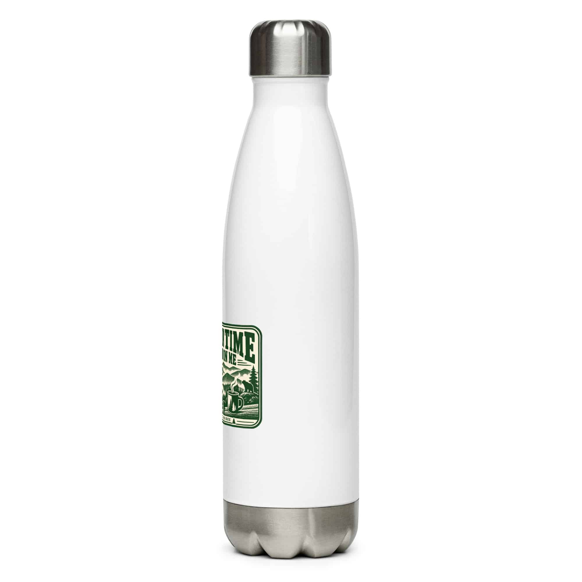 Gatlinburg and the Smokies Stainless Steel Water Bottle: Mountain Time Looks Good on Me, Forest Ink Stamp