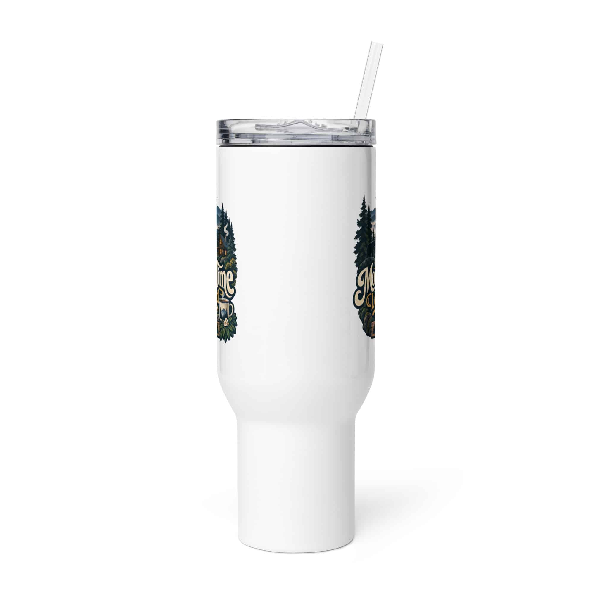 Gatlinburg and the Smokies Travel Mug: Mountain Time Looks Good on Me, Woodland Scenic Lettering
