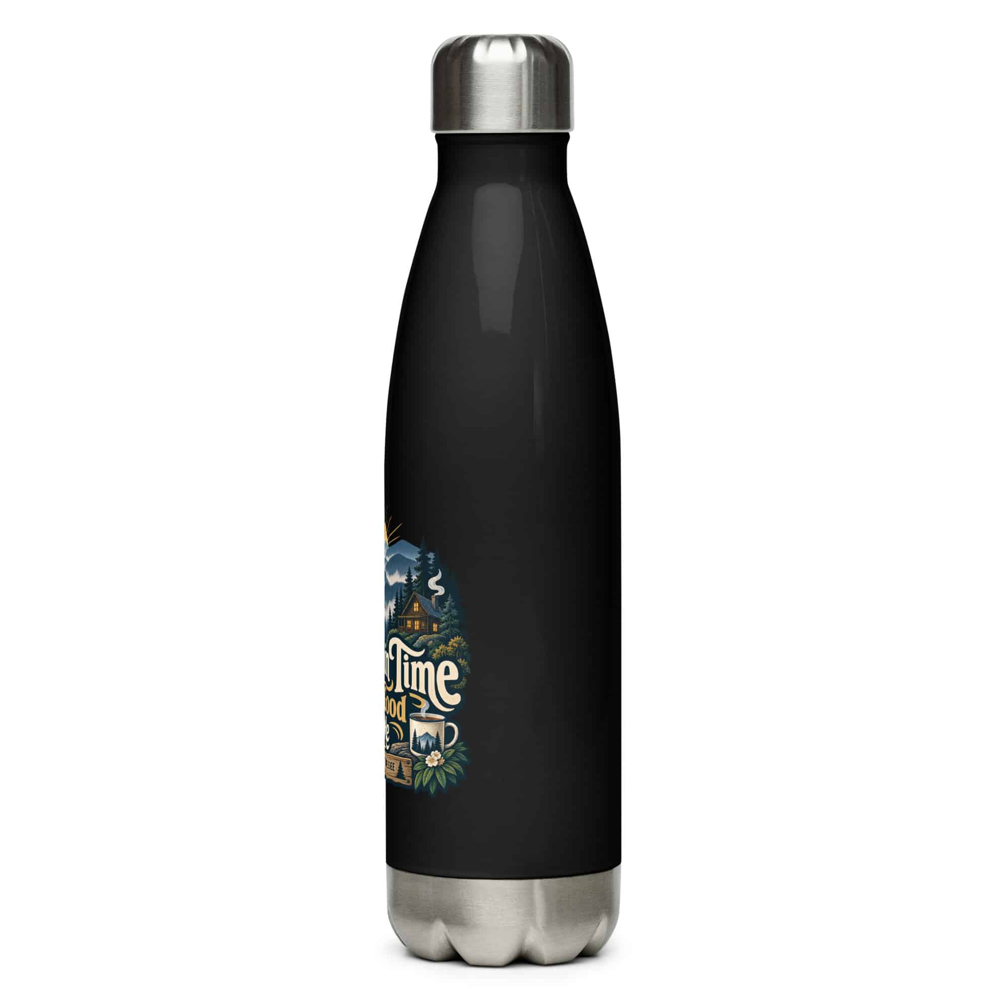 Gatlinburg and the Smokies Stainless Steel Water Bottle: Mountain Time Looks Good on Me, Woodland Scenic Lettering