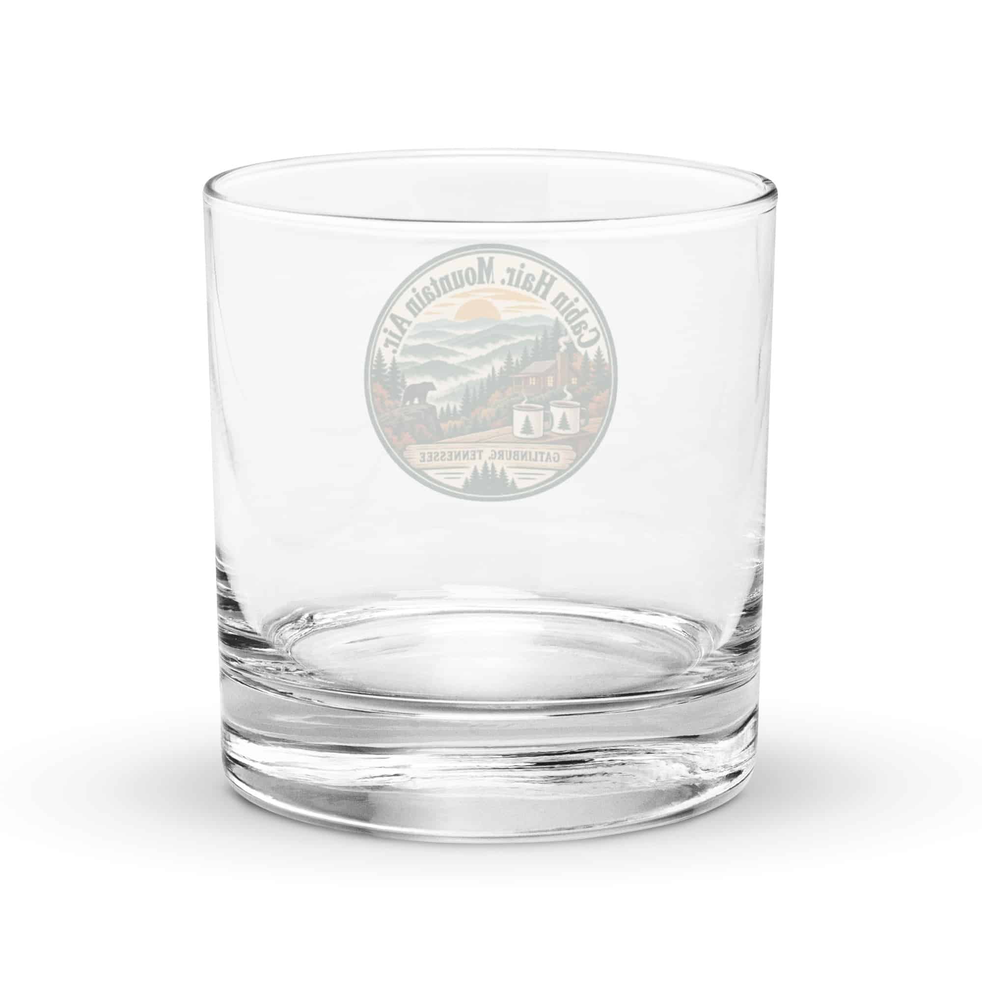 Gatlinburg and the Smokies Rocks Glass: Cabin Hair. Mountain Air, Vintage Round Badge