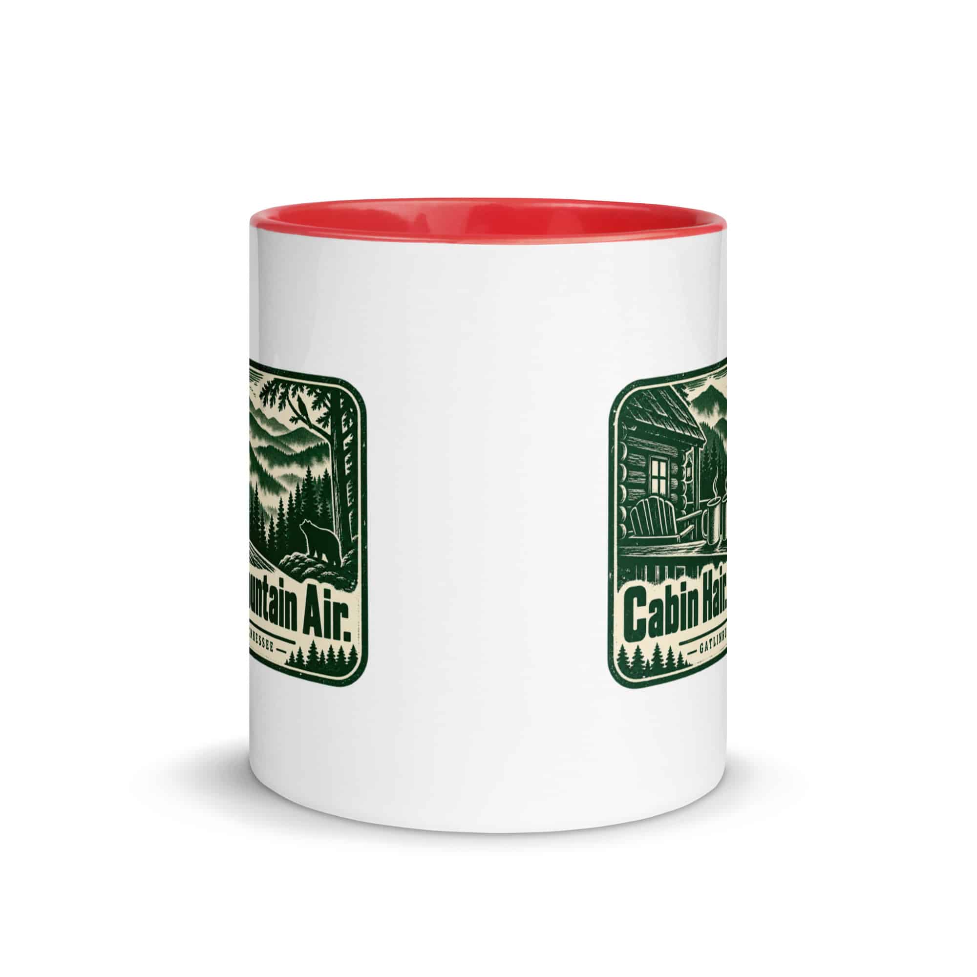 Gatlinburg and the Smokies Color Inside Coffee Mug: Cabin Hair. Mountain Air, Forest Ink Stamp