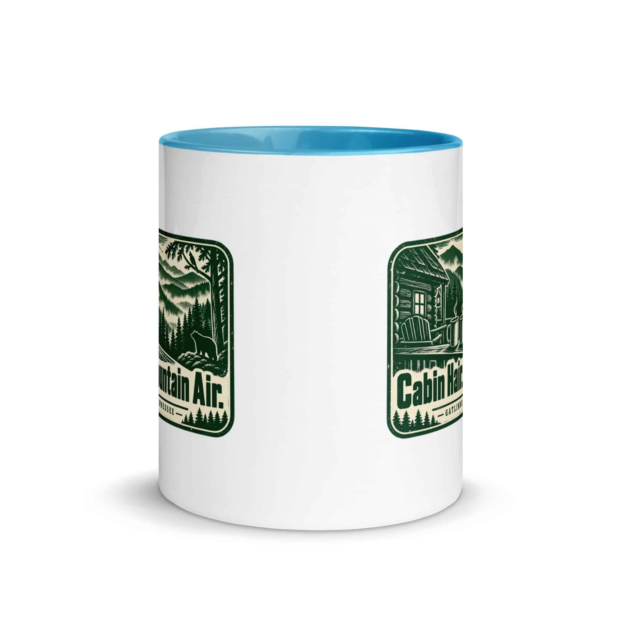 Gatlinburg and the Smokies Color Inside Coffee Mug: Cabin Hair. Mountain Air, Forest Ink Stamp