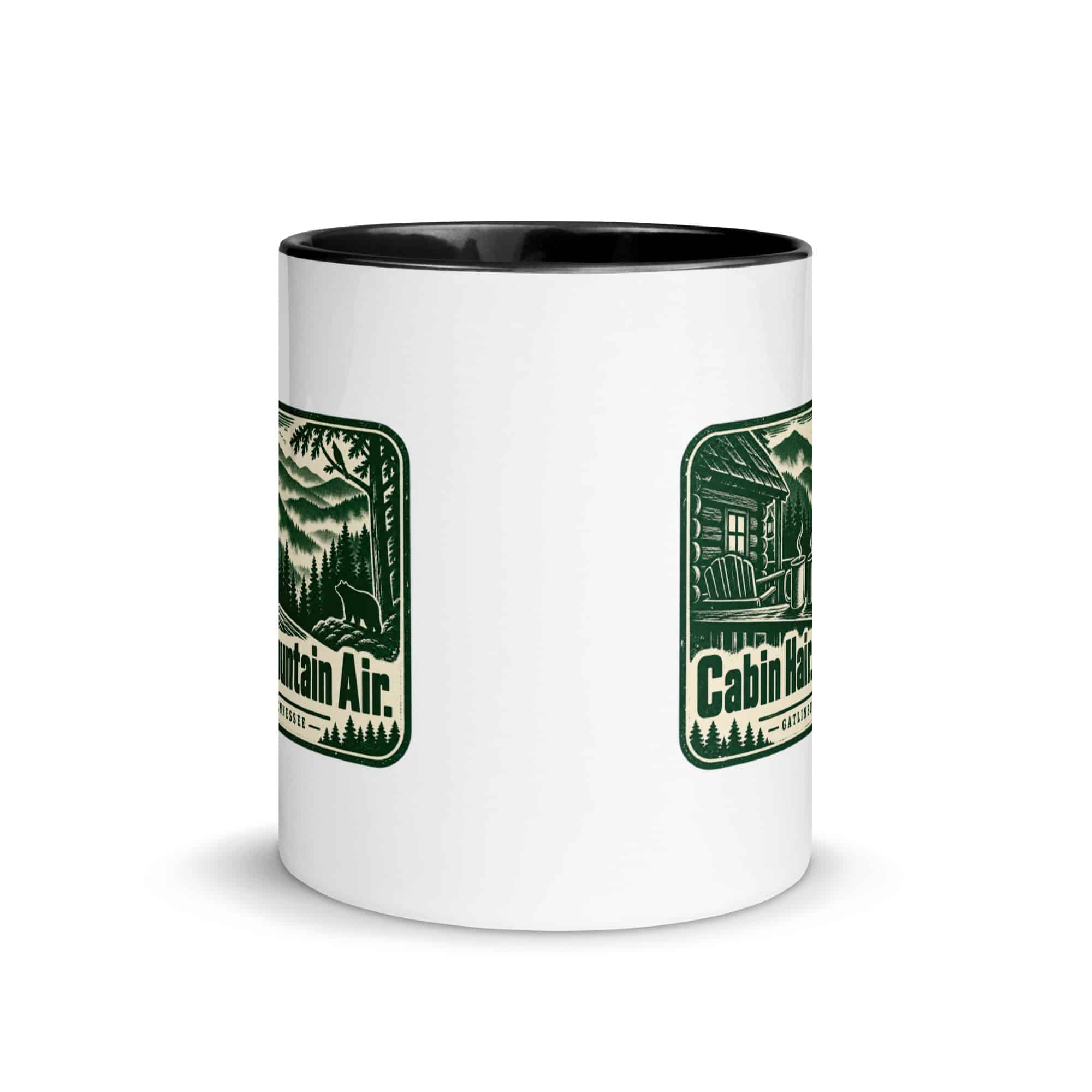 Gatlinburg and the Smokies Color Inside Coffee Mug: Cabin Hair. Mountain Air, Forest Ink Stamp