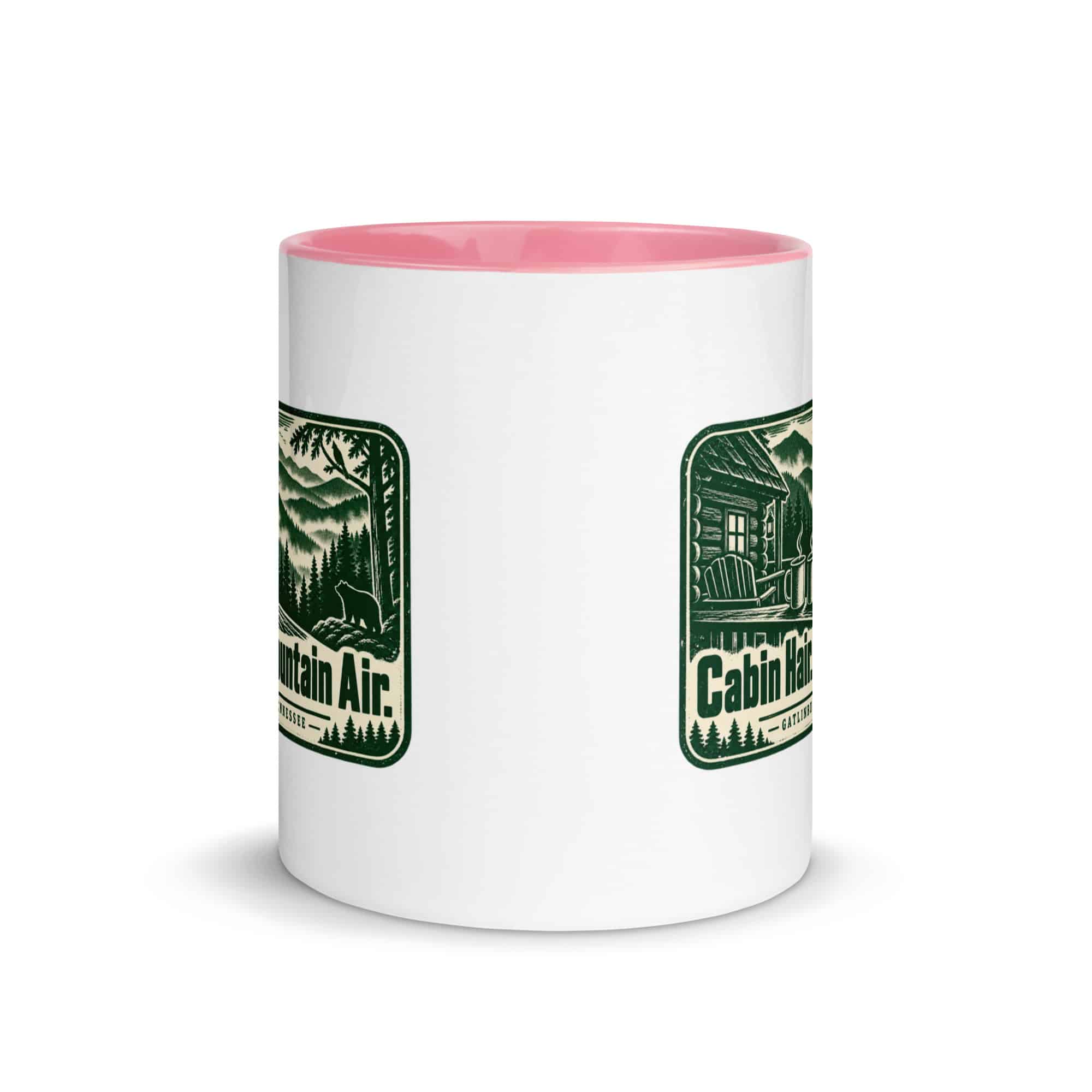 Gatlinburg and the Smokies Color Inside Coffee Mug: Cabin Hair. Mountain Air, Forest Ink Stamp