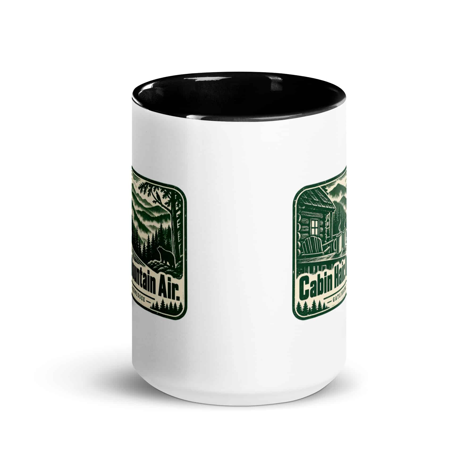 Gatlinburg and the Smokies Color Inside Coffee Mug: Cabin Hair. Mountain Air, Forest Ink Stamp