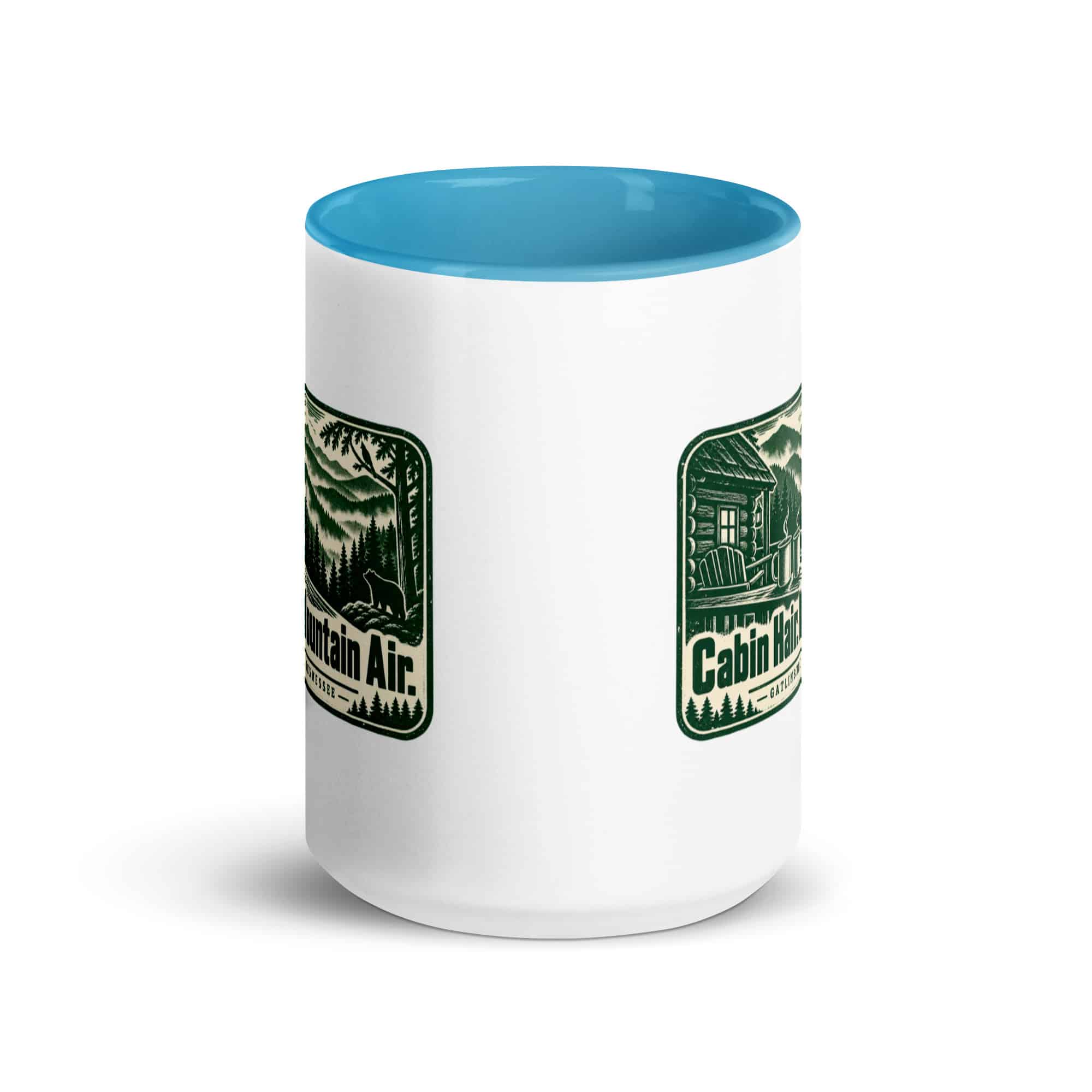 Gatlinburg and the Smokies Color Inside Coffee Mug: Cabin Hair. Mountain Air, Forest Ink Stamp