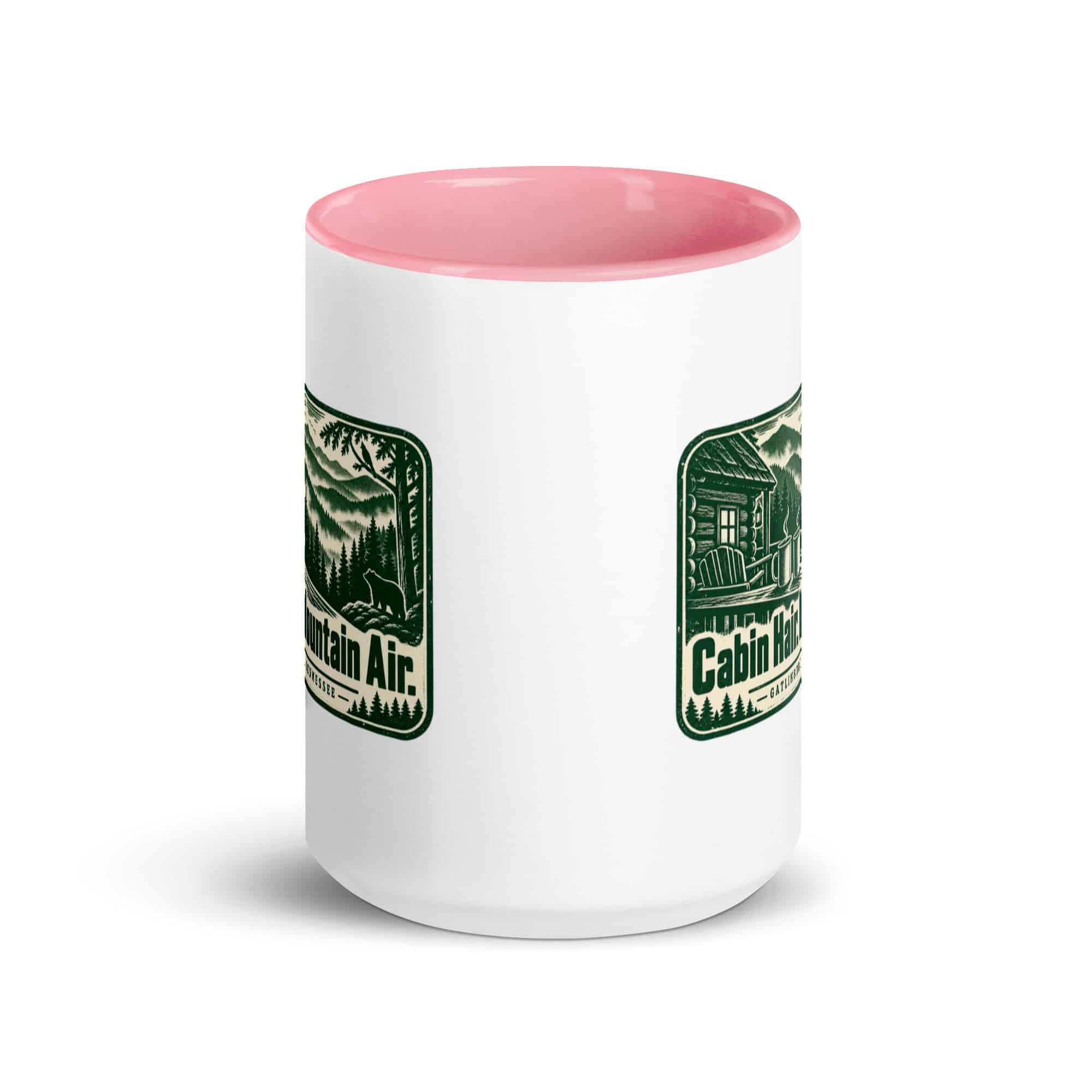 Gatlinburg and the Smokies Color Inside Coffee Mug: Cabin Hair. Mountain Air, Forest Ink Stamp