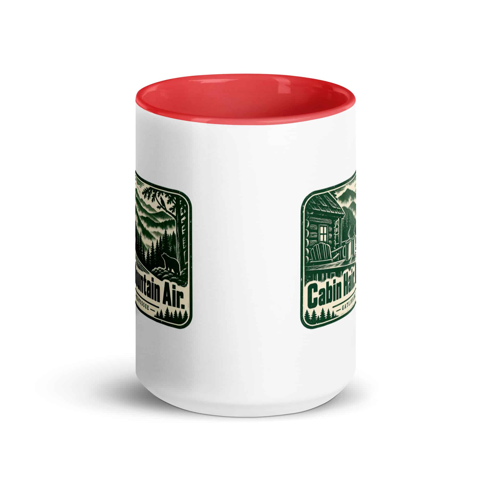 Gatlinburg and the Smokies Color Inside Coffee Mug: Cabin Hair. Mountain Air, Forest Ink Stamp