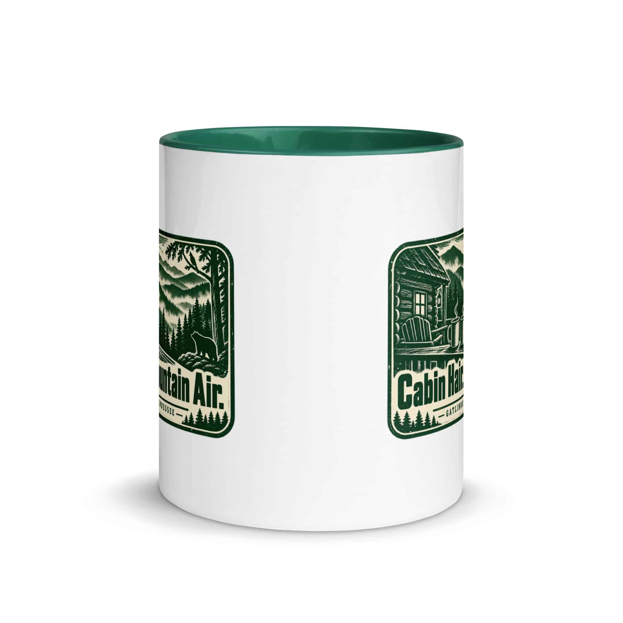 Gatlinburg and the Smokies Color Inside Coffee Mug: Cabin Hair. Mountain Air, Forest Ink Stamp