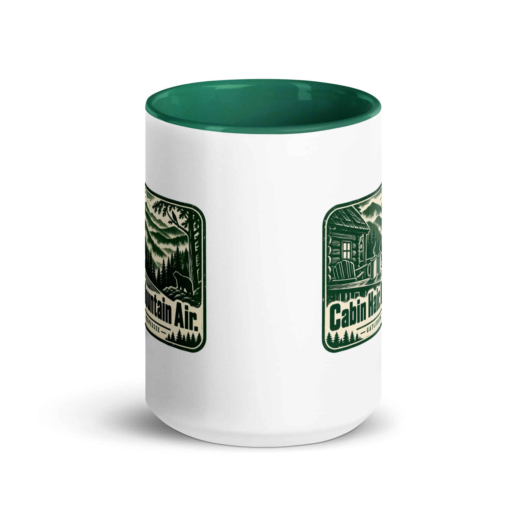Gatlinburg and the Smokies Color Inside Coffee Mug: Cabin Hair. Mountain Air, Forest Ink Stamp