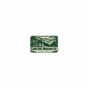 Gatlinburg and the Smokies Die-Cut Magnet: Cabin Hair. Mountain Air, Forest Ink Stamp - 3″×3″ - Main