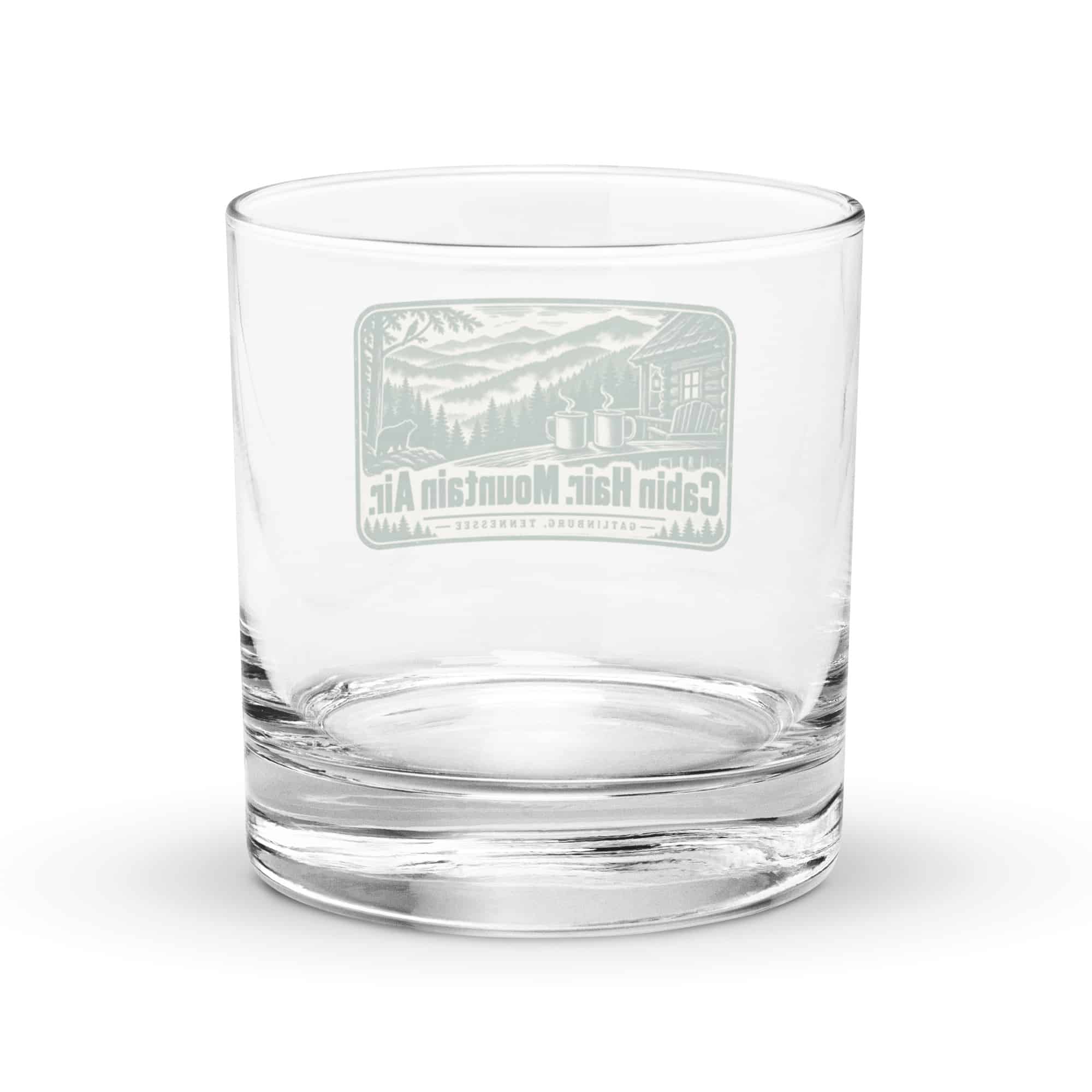 Gatlinburg and the Smokies Rocks Glass: Cabin Hair. Mountain Air, Forest Ink Stamp