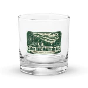 Gatlinburg and the Smokies Rocks Glass: Cabin Hair. Mountain Air, Forest Ink Stamp - 10.5 oz - Main
