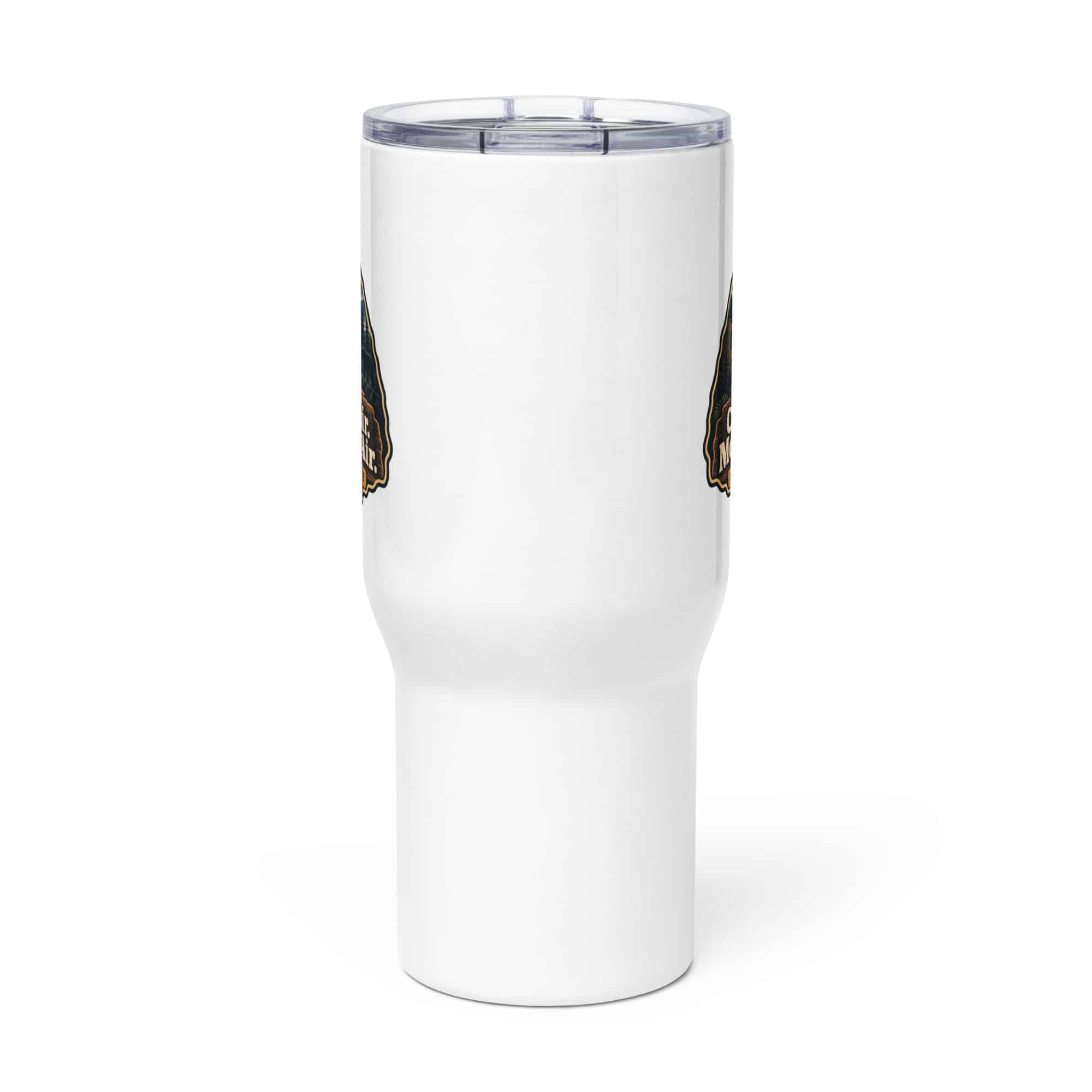 Gatlinburg and the Smokies Travel Mug: Cabin Hair. Mountain Air, Scenic Shield Badge