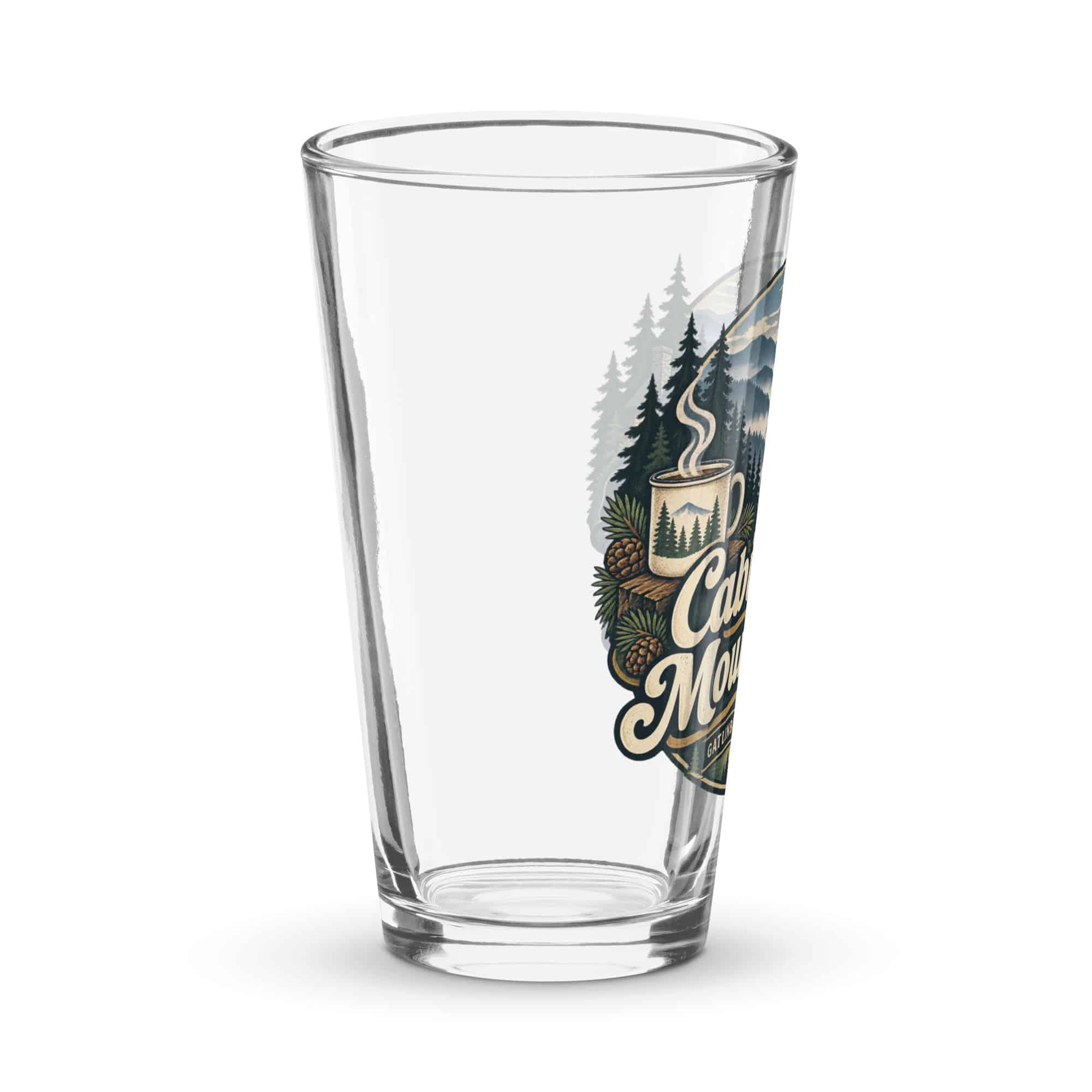 Gatlinburg and the Smokies Pint Glass: Cabin Hair. Mountain Air, Woodland Scenic Lettering
