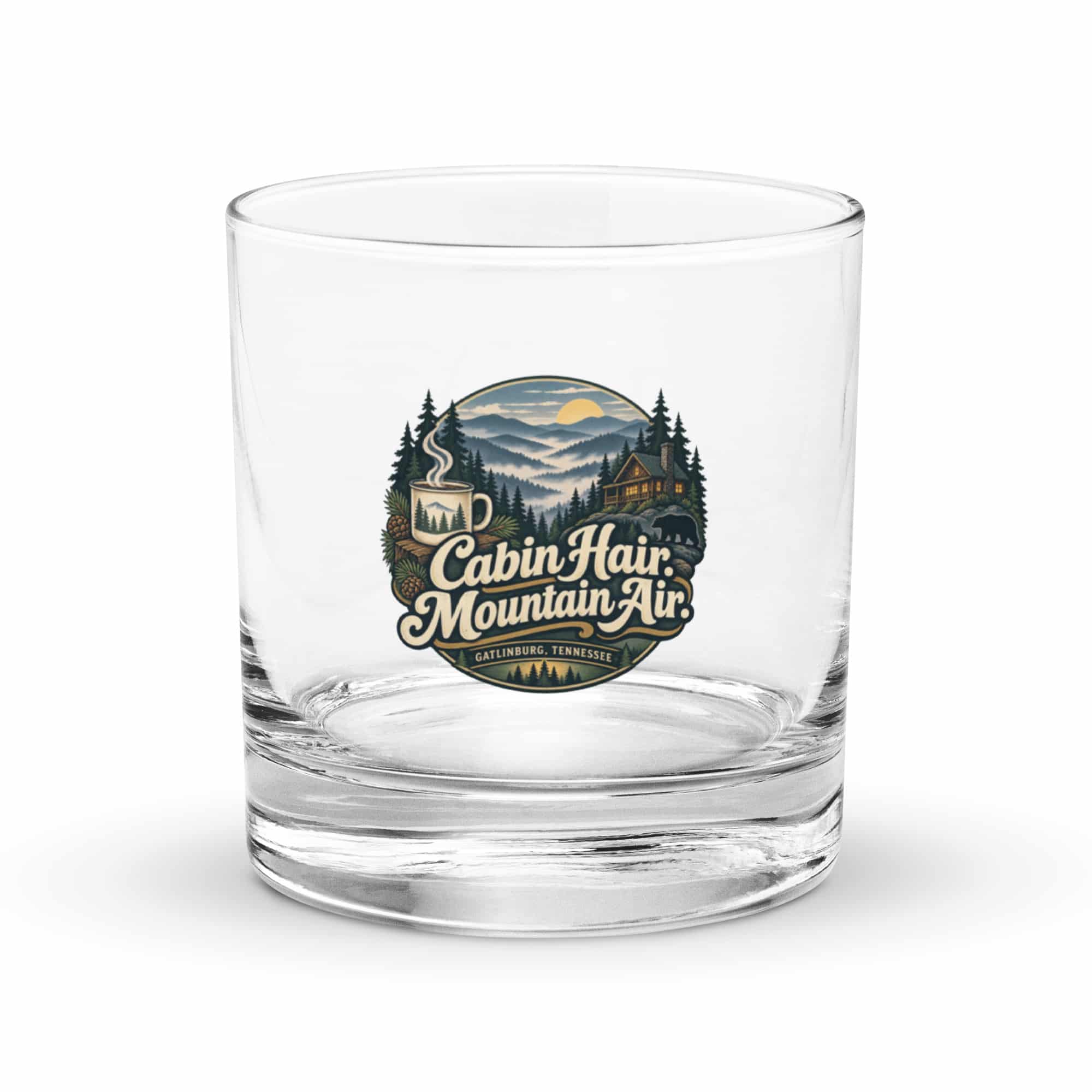Gatlinburg and the Smokies Rocks Glass: Cabin Hair. Mountain Air, Woodland Scenic Lettering