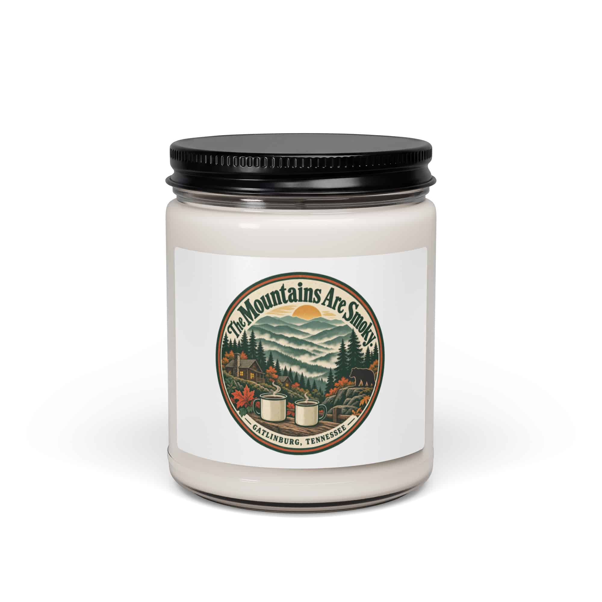Gatlinburg and the Smokies Soy Wax Candle: The Mountains Are Smoky, Vintage Round Badge