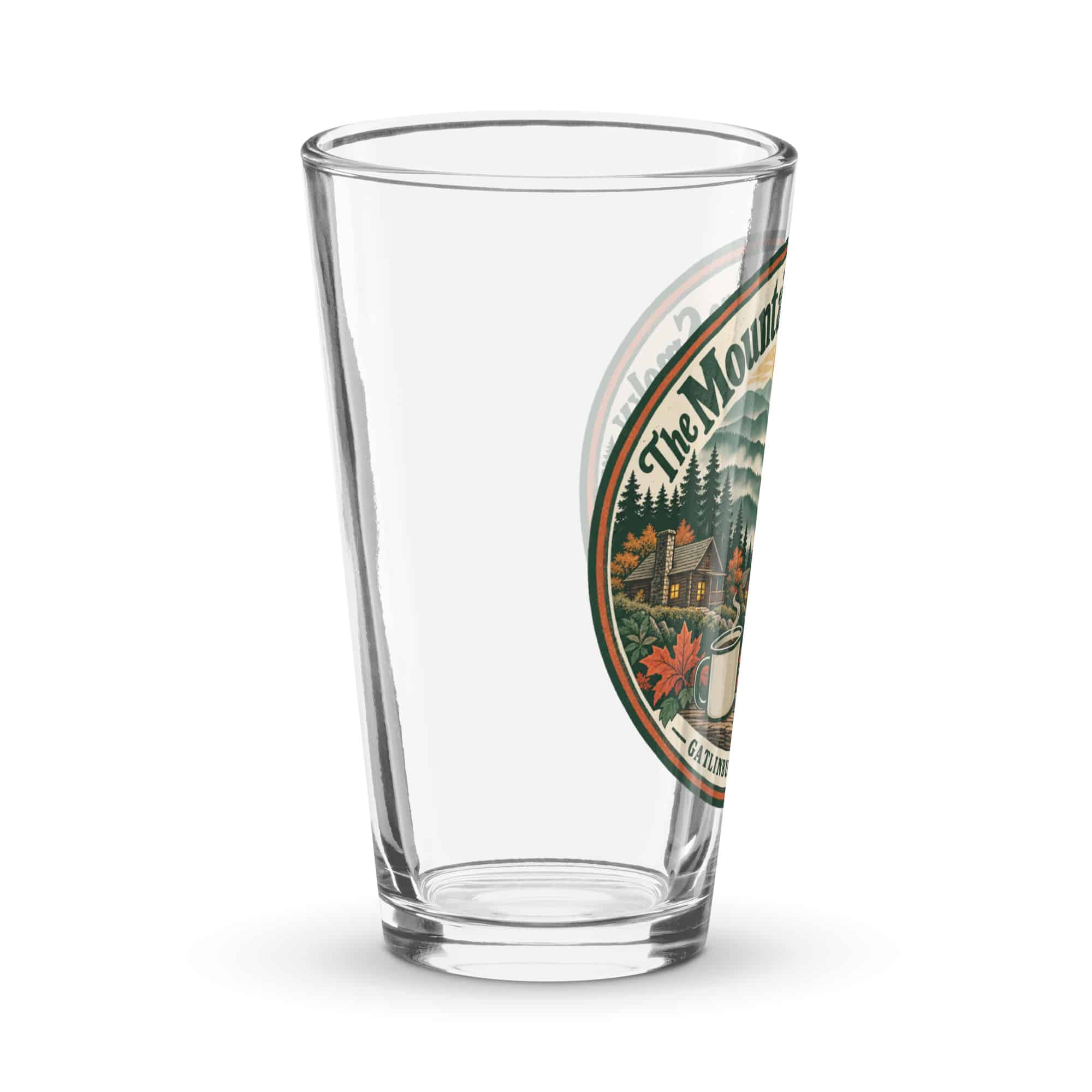 Gatlinburg and the Smokies Pint Glass: The Mountains Are Smoky, Vintage Round Badge