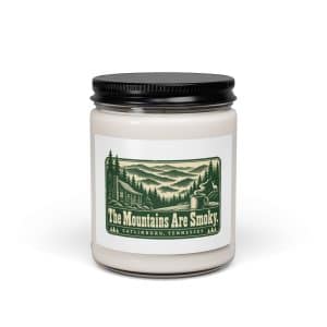 Gatlinburg and the Smokies Soy Wax Candle: The Mountains Are Smoky, Forest Ink Stamp - 9oz - Main