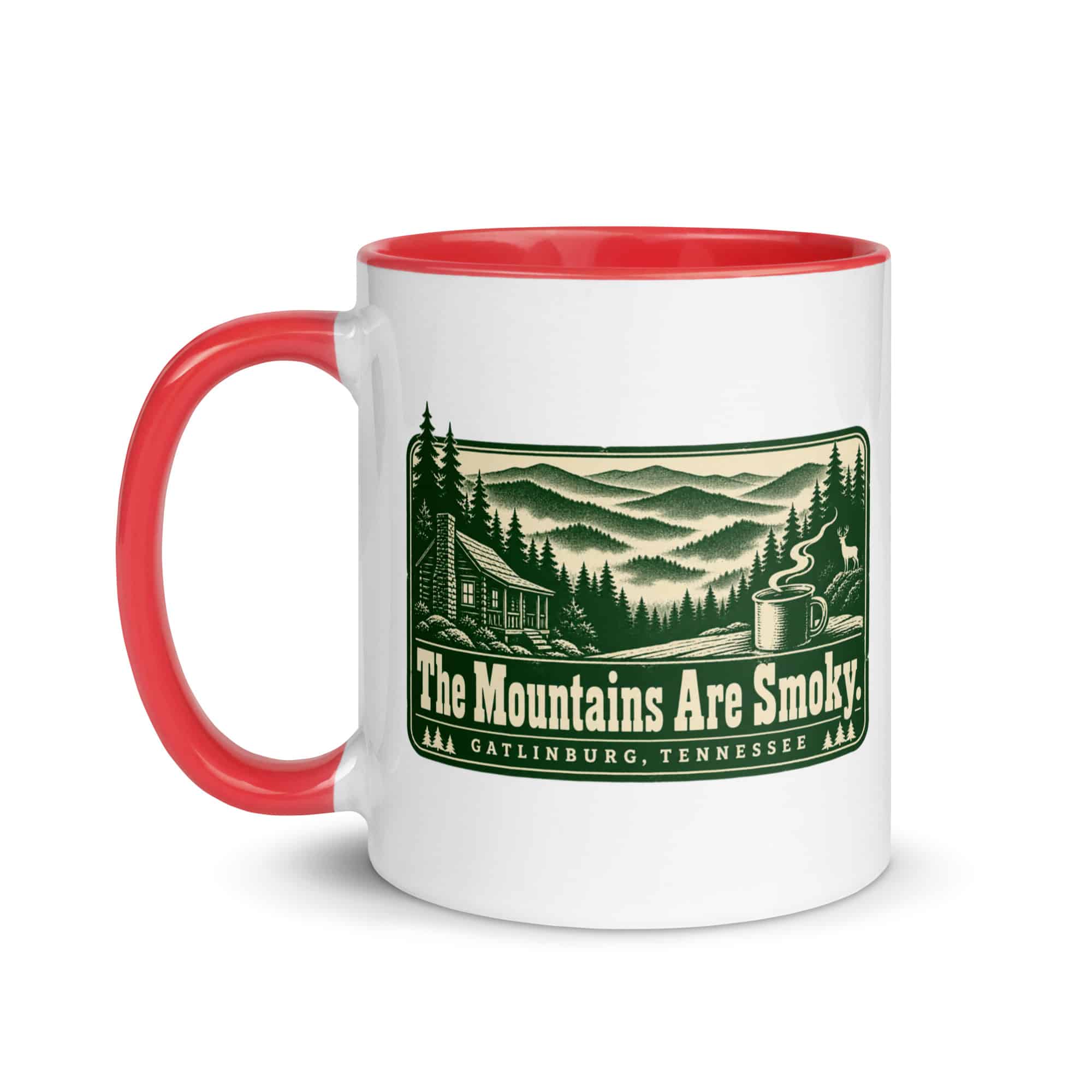 Gatlinburg and the Smokies Color Inside Coffee Mug: The Mountains Are Smoky, Forest Ink Stamp