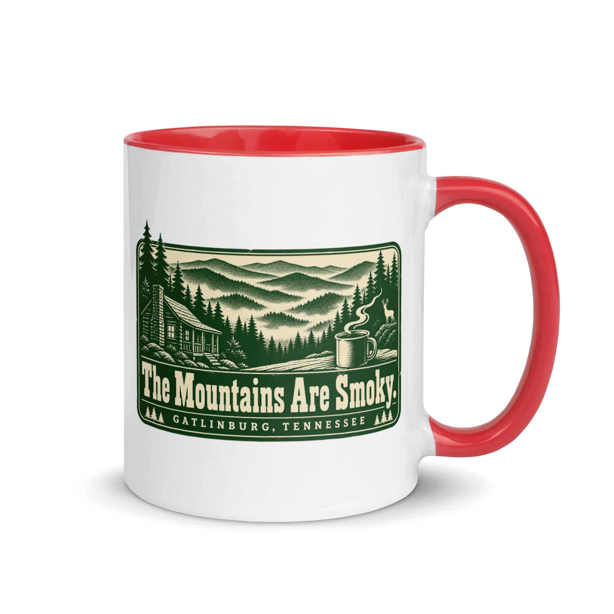 Gatlinburg and the Smokies Color Inside Coffee Mug: The Mountains Are Smoky, Forest Ink Stamp