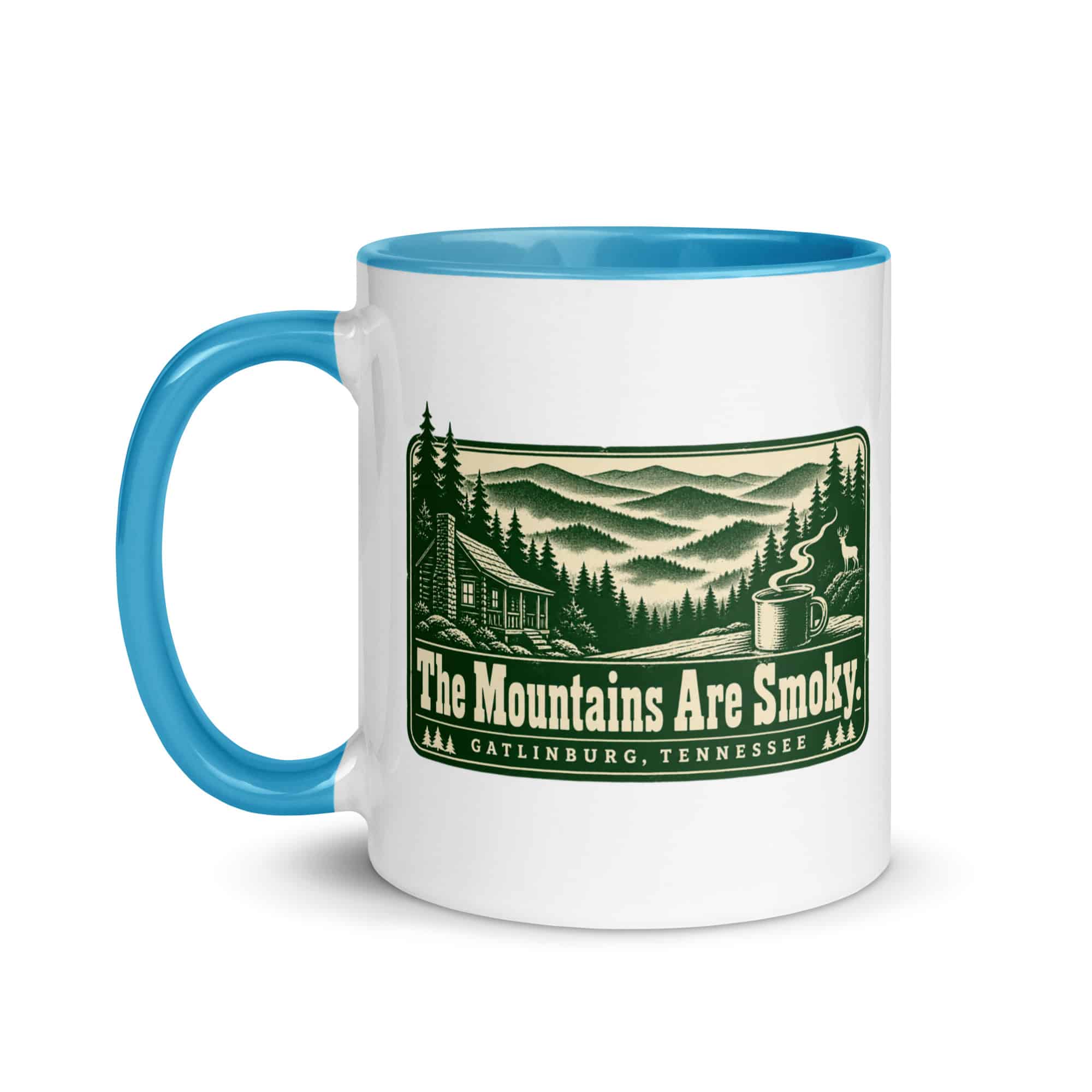 Gatlinburg and the Smokies Color Inside Coffee Mug: The Mountains Are Smoky, Forest Ink Stamp