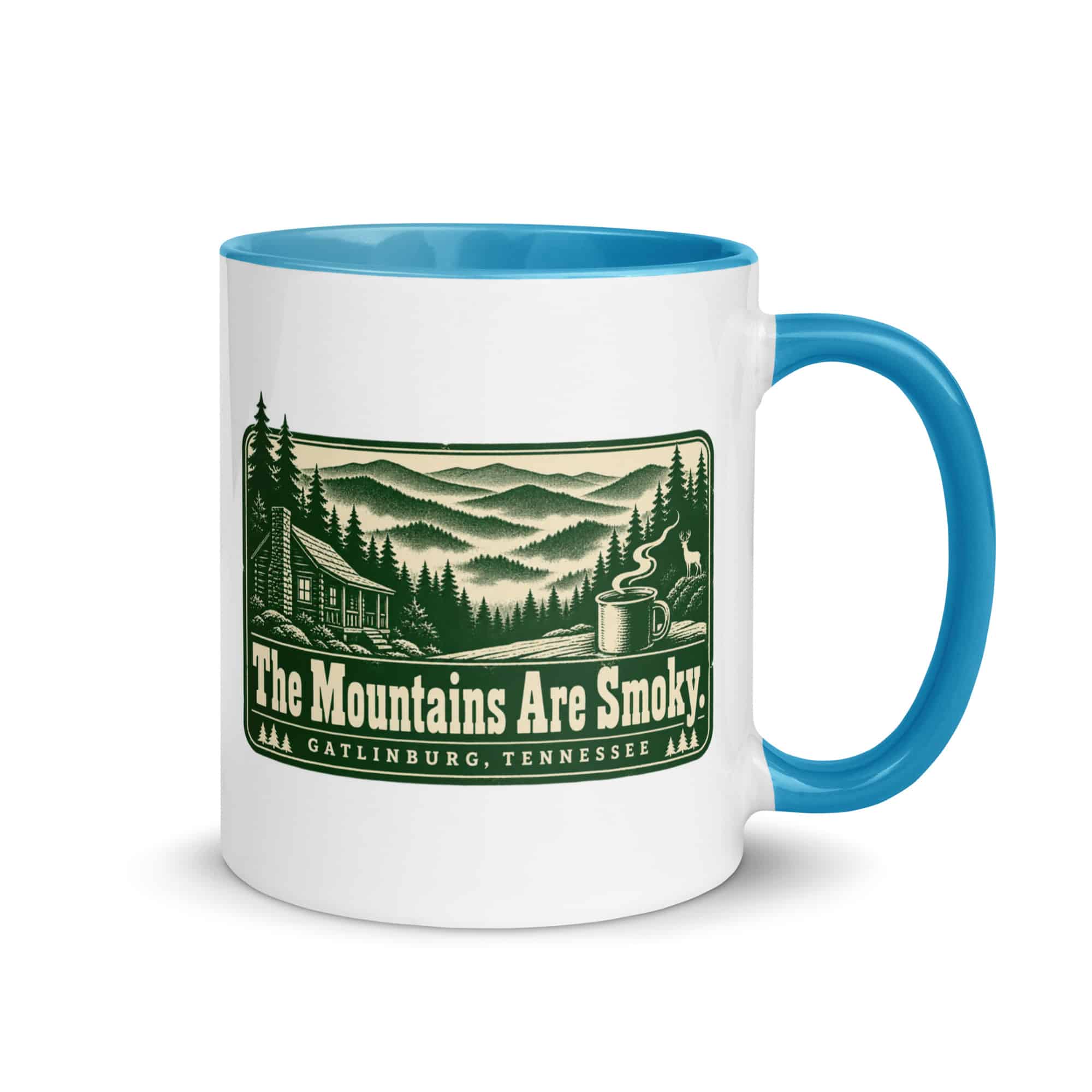Gatlinburg and the Smokies Color Inside Coffee Mug: The Mountains Are Smoky, Forest Ink Stamp