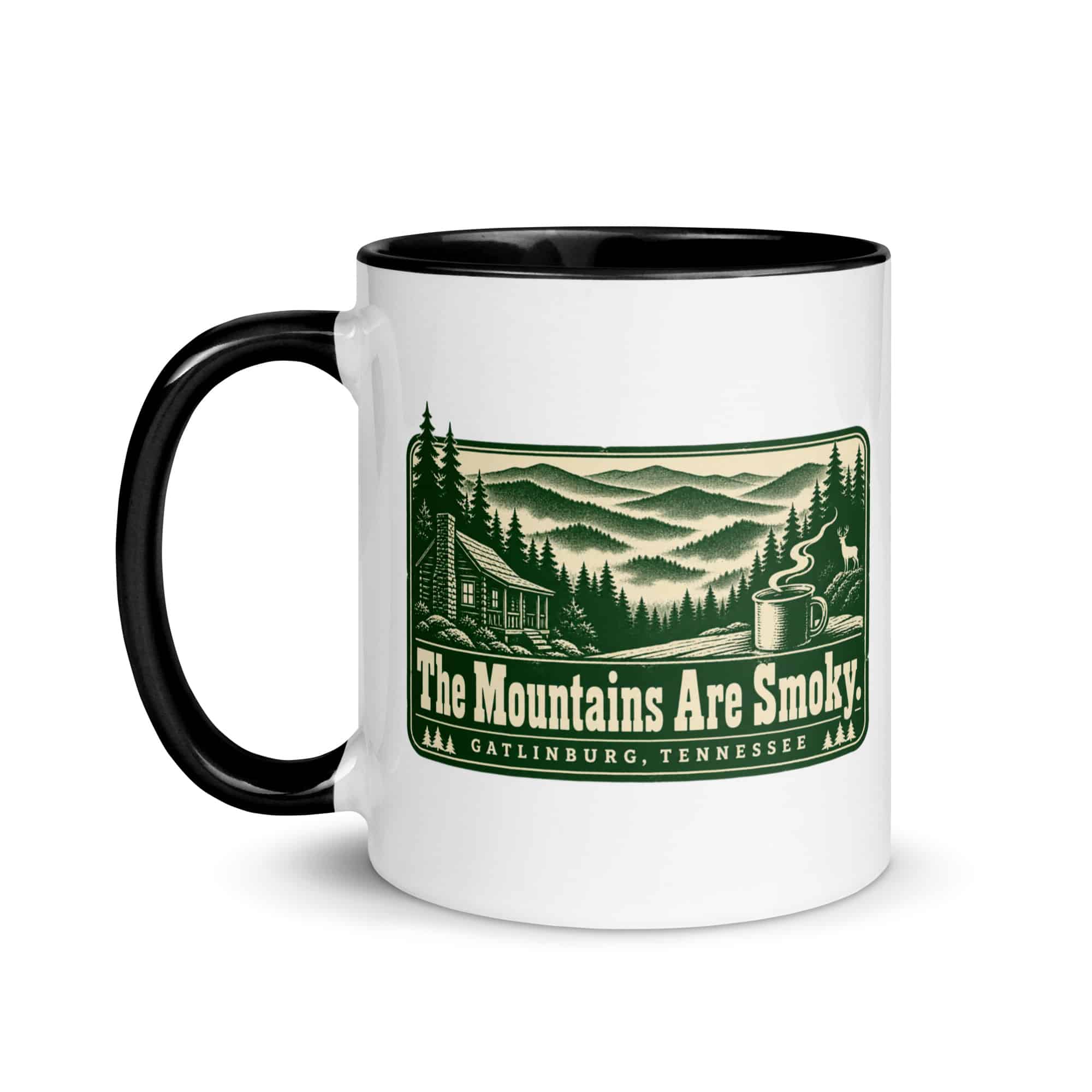 Gatlinburg and the Smokies Color Inside Coffee Mug: The Mountains Are Smoky, Forest Ink Stamp